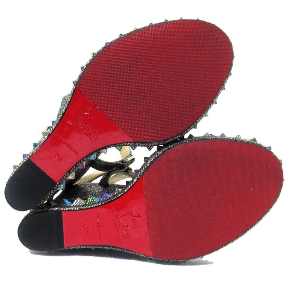 Christian Louboutin Christian Louboutin Christian Louboutin CATACLOU Wedge Sandals Leather Shoes DUTY FREE for USA Size ONE SIZE - 8 Thumbnail