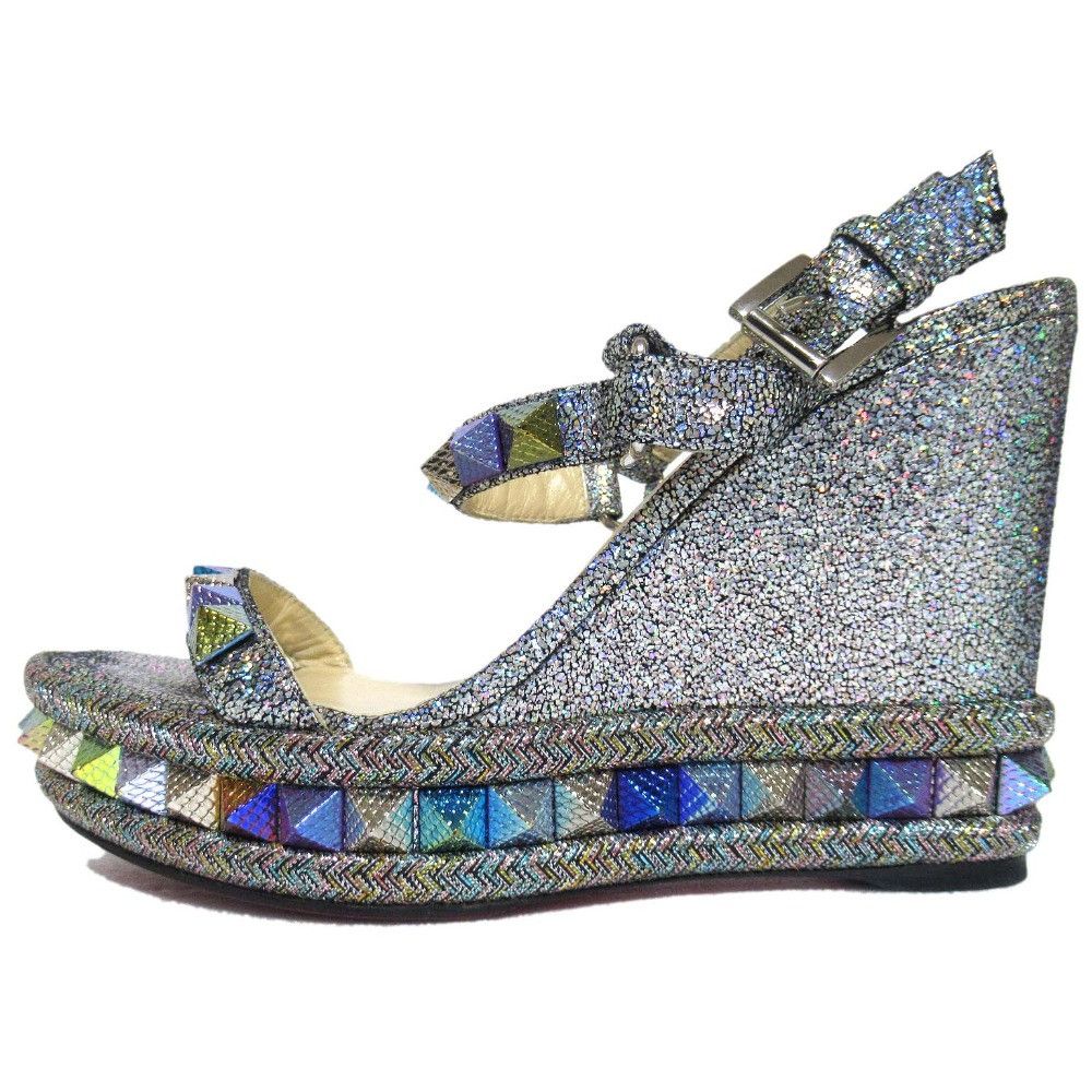 Christian Louboutin Christian Louboutin Christian Louboutin CATACLOU Wedge Sandals Leather Shoes DUTY FREE for USA Size ONE SIZE - 2 Thumbnail