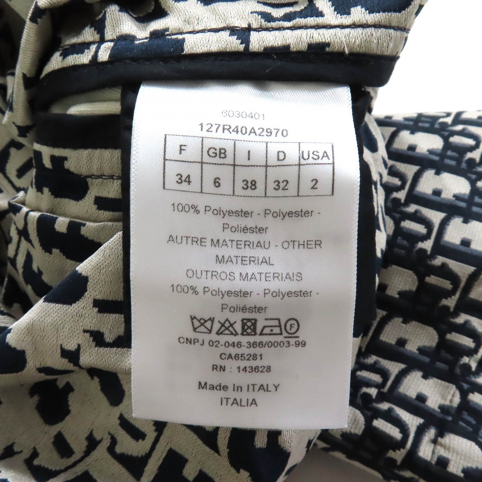 Dior Dior Christian Dior Polyester One Piece Dress Others Dresses 127R40A2970 DUTY FREE for USA Size ONE SIZE - 10 Thumbnail