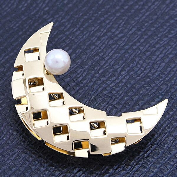Mikimoto Mikimoto MIKIMOTO 1P Pearl Au750 Brooch Crocodile skin Brooch DUTY FREE for USA Size ONE SIZE - 8 Thumbnail