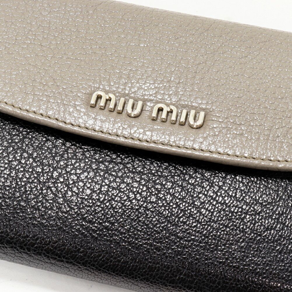 Miu Miu Miu Miu Miu Miu Madras Lamb Leather Wallet Leather Short Wallet 5M1225 DUTY FREE for USA Size ONE SIZE - 6 Thumbnail