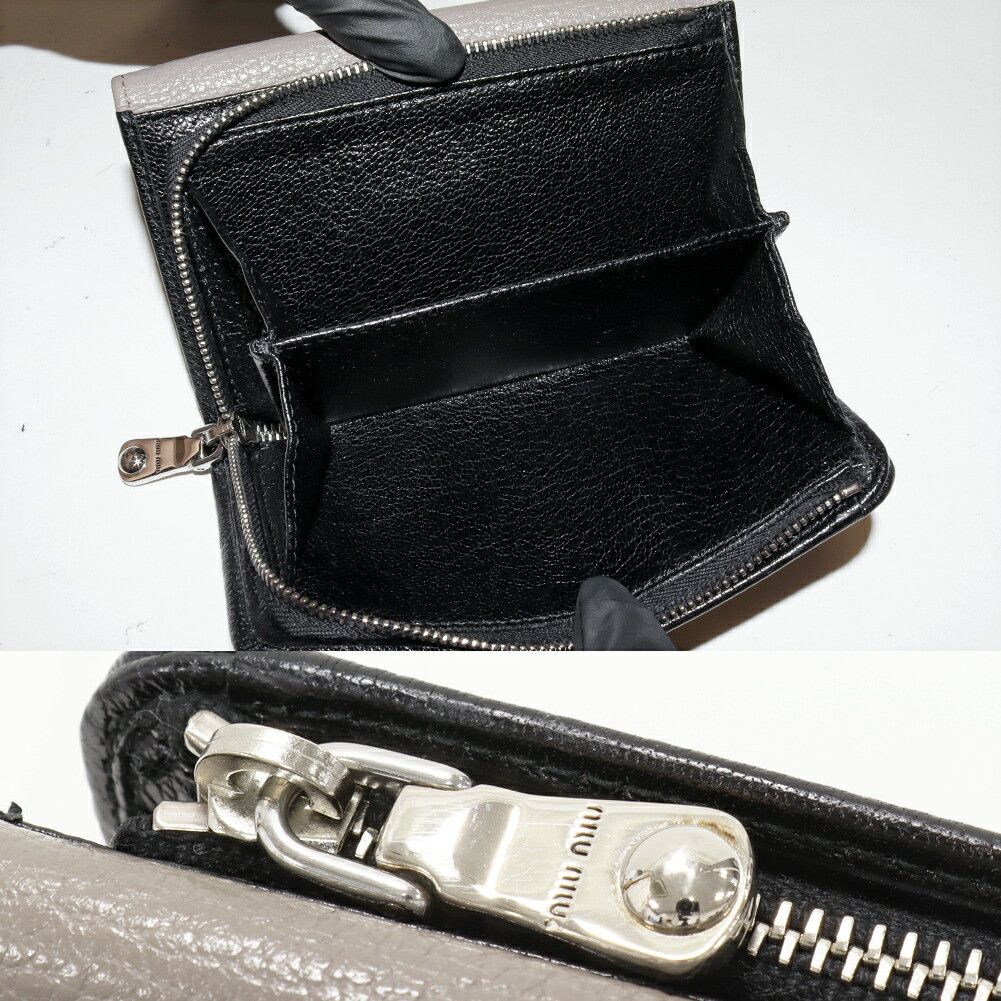 Miu Miu Miu Miu Miu Miu Madras Lamb Leather Wallet Leather Short Wallet 5M1225 DUTY FREE for USA Size ONE SIZE - 5 Thumbnail
