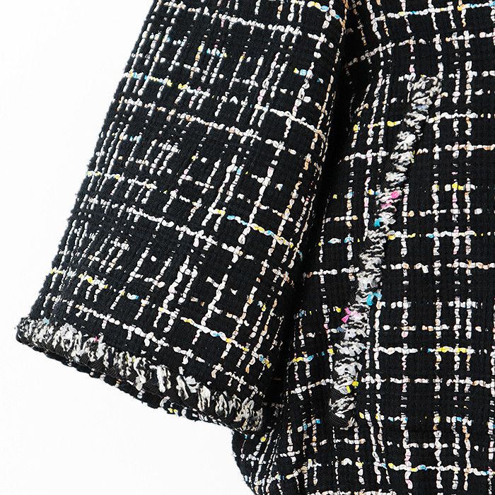 Chanel Chanel Chanel P61326 Tweed Silk Blend Cropped Jacket Cotton Outerwear P61326 DUTY FREE for USA Size ONE SIZE - 11 Thumbnail