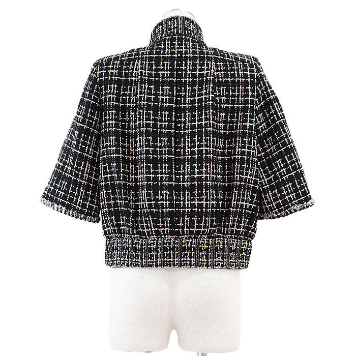 Chanel Chanel Chanel P61326 Tweed Silk Blend Cropped Jacket Cotton Outerwear P61326 DUTY FREE for USA Size ONE SIZE - 6 Thumbnail