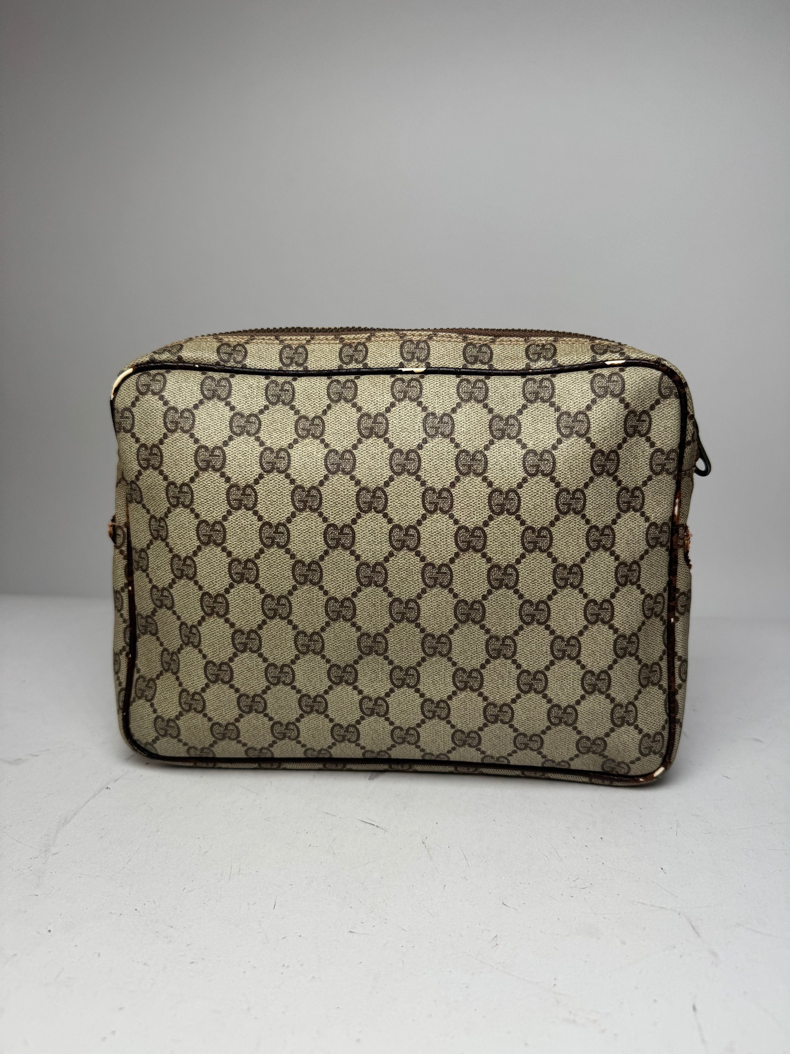 Gucci Vintage Ophidia Monogram Leather Clutch Grey Brown Size ONE SIZE - 2 Thumbnail