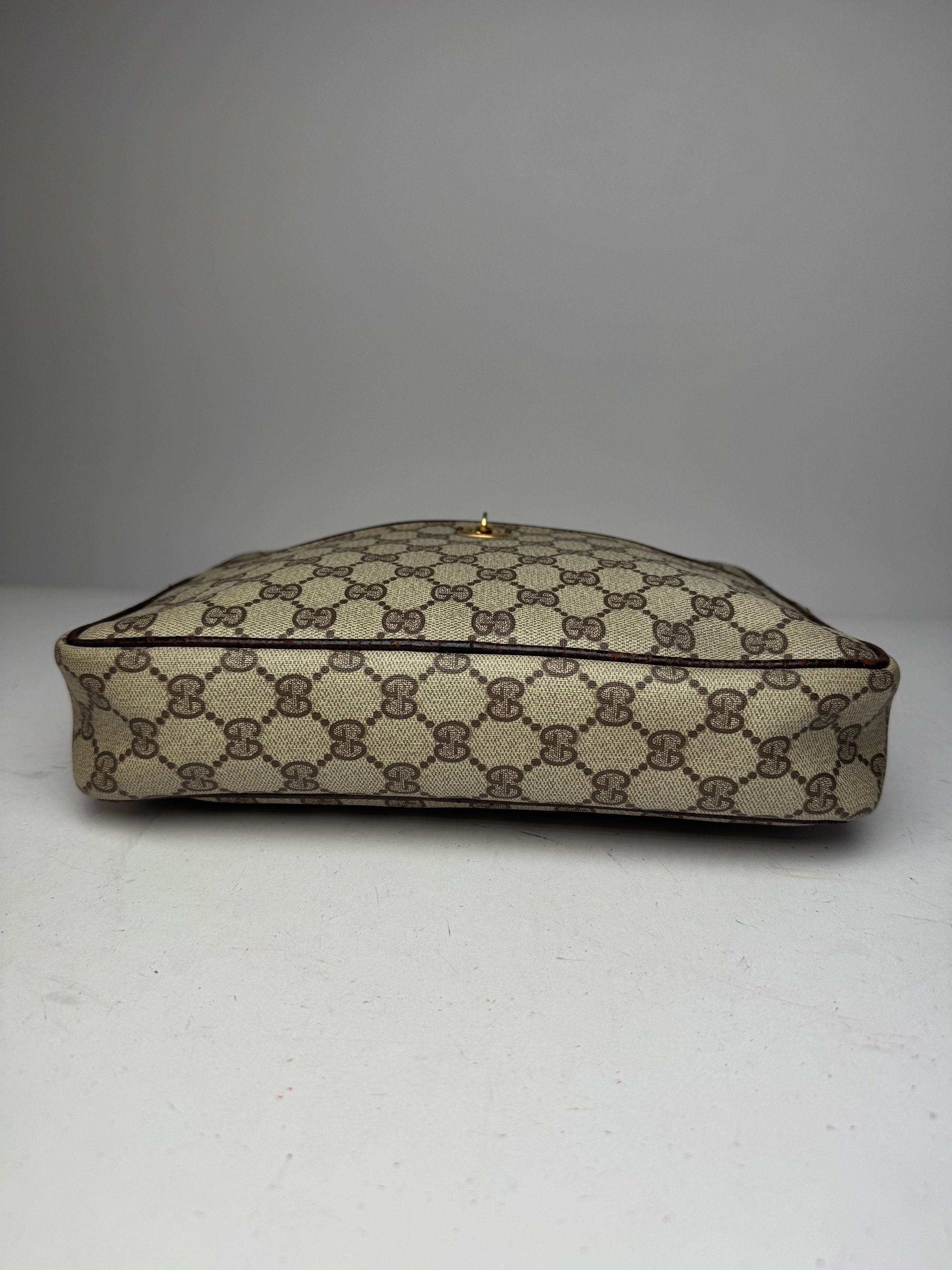 Gucci Vintage Ophidia Monogram Leather Clutch Grey Brown Size ONE SIZE - 12 Thumbnail