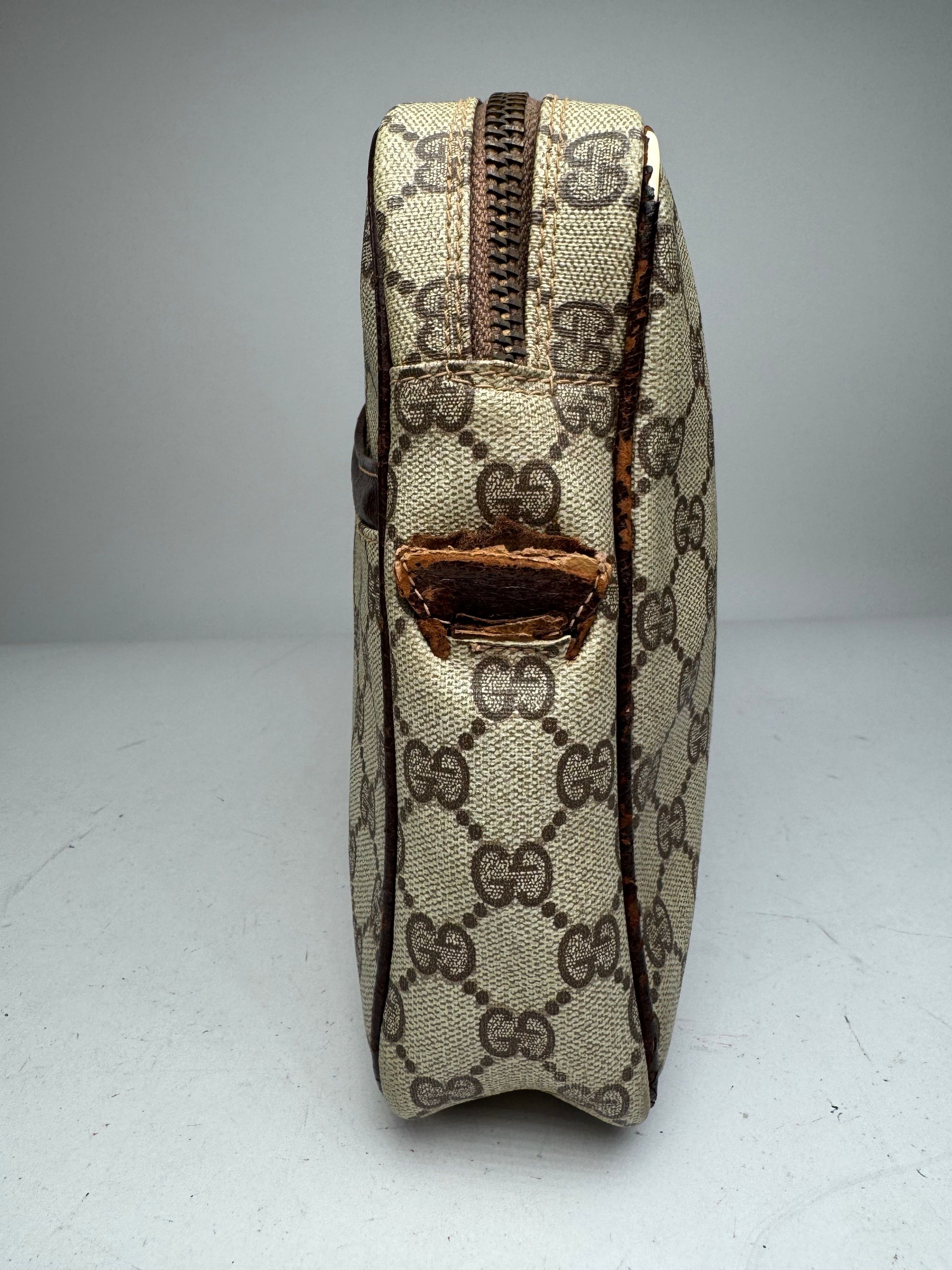 Gucci Vintage Ophidia Monogram Leather Clutch Grey Brown Size ONE SIZE - 6 Thumbnail
