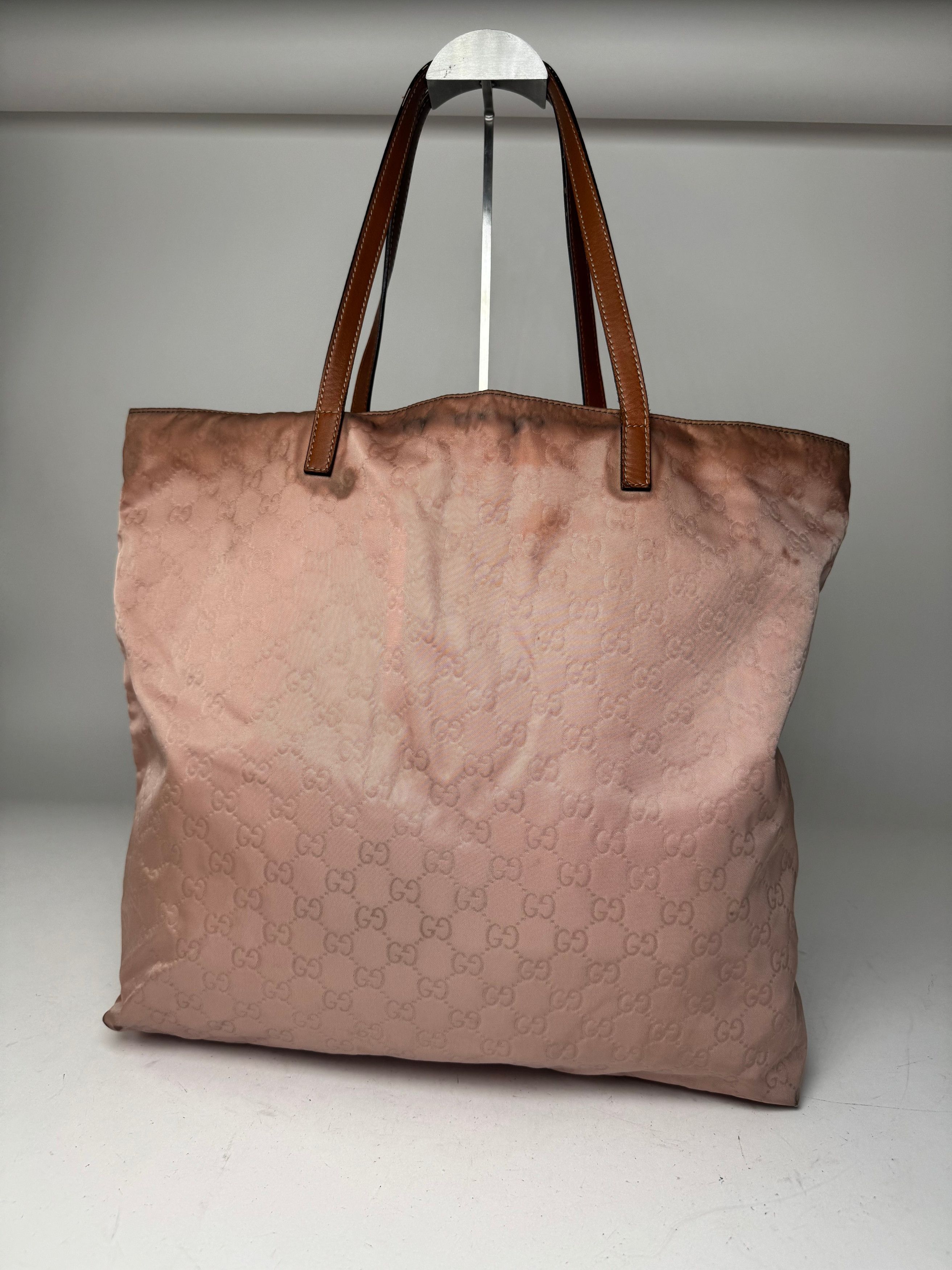 Gucci Vintage Monogram Tote Bag Pink Brown Size ONE SIZE - 2 Thumbnail