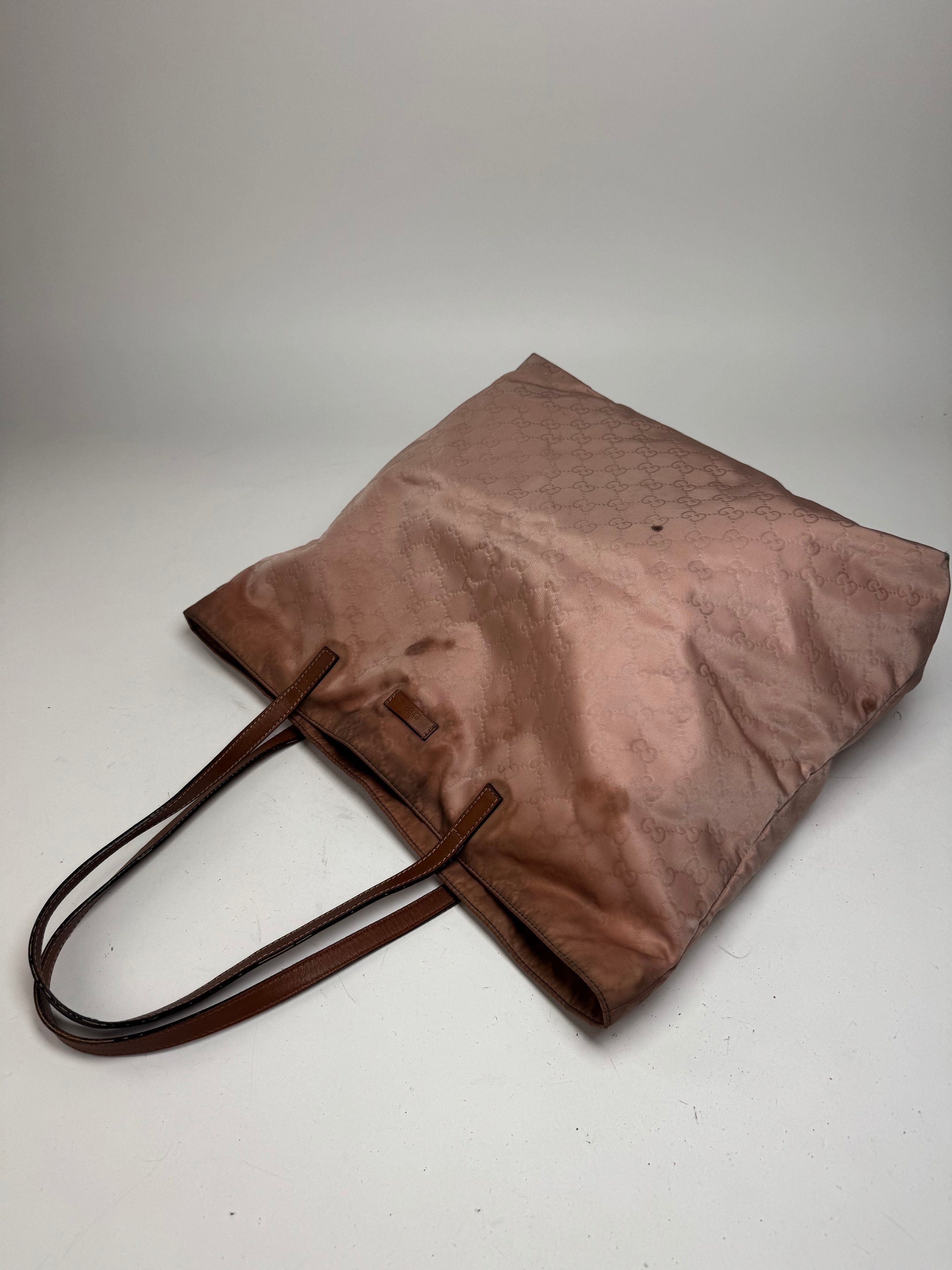 Gucci Vintage Monogram Tote Bag Pink Brown Size ONE SIZE - 9 Thumbnail