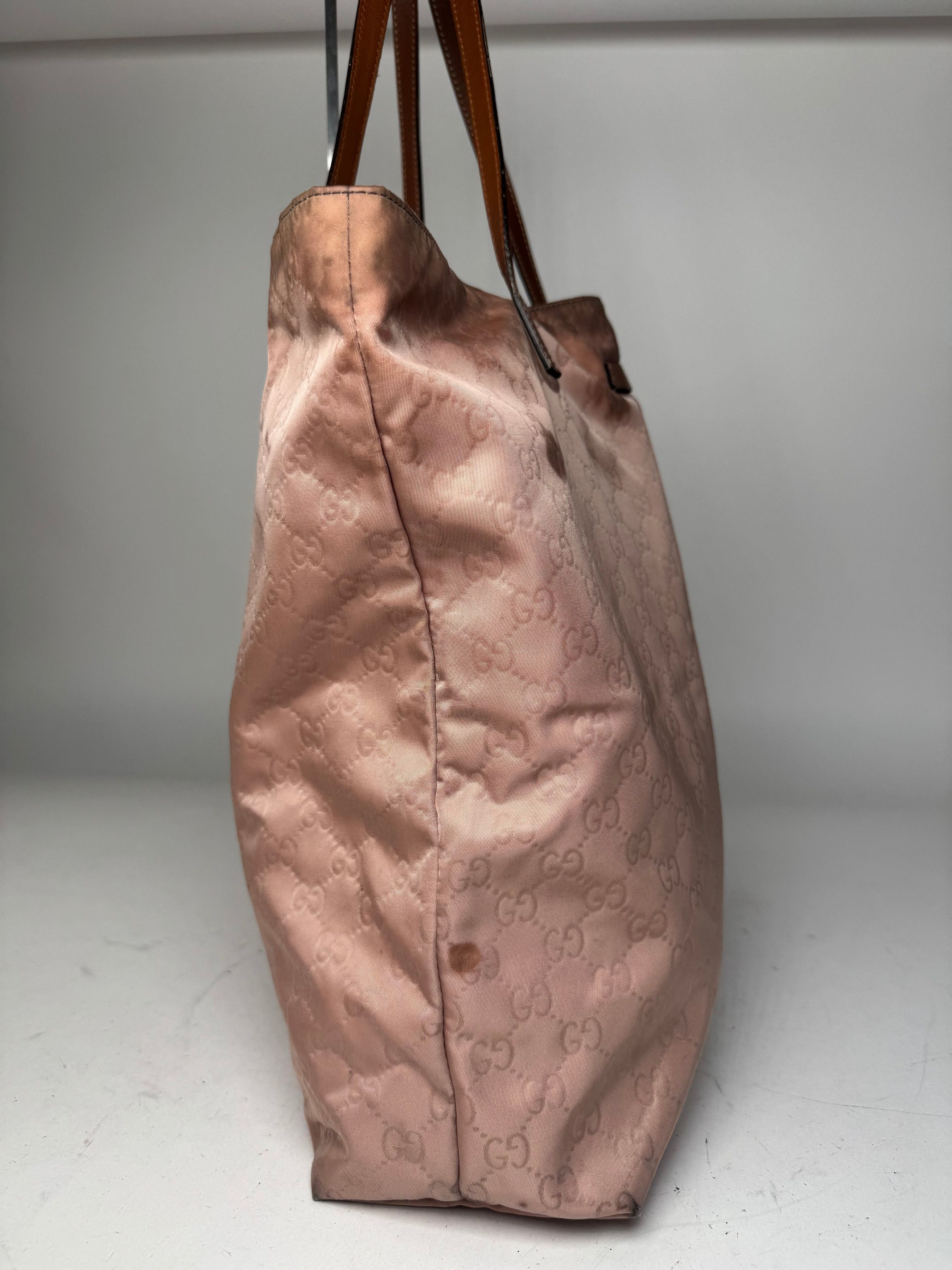 Gucci Vintage Monogram Tote Bag Pink Brown Size ONE SIZE - 8 Thumbnail