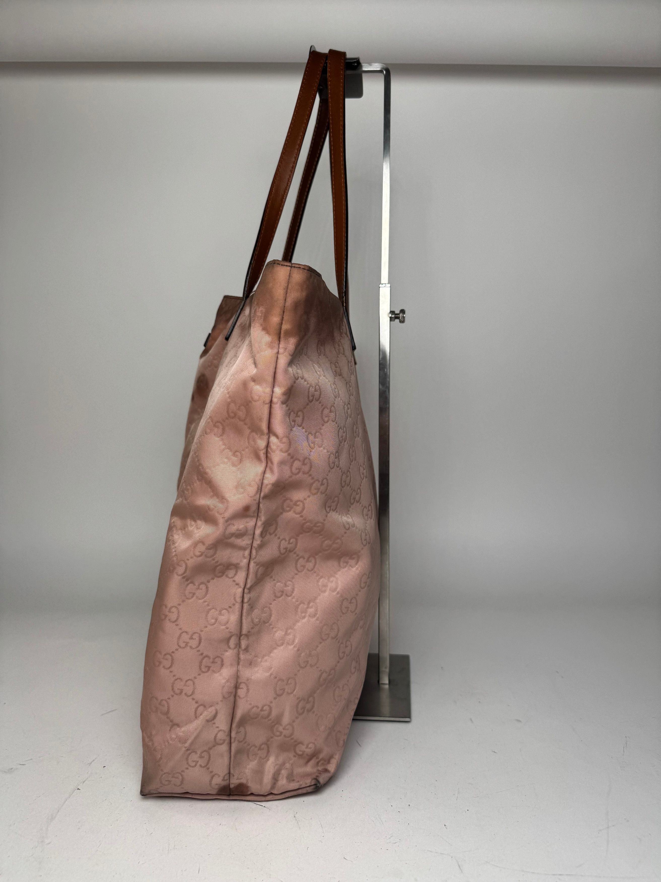 Gucci Vintage Monogram Tote Bag Pink Brown Size ONE SIZE - 6 Thumbnail