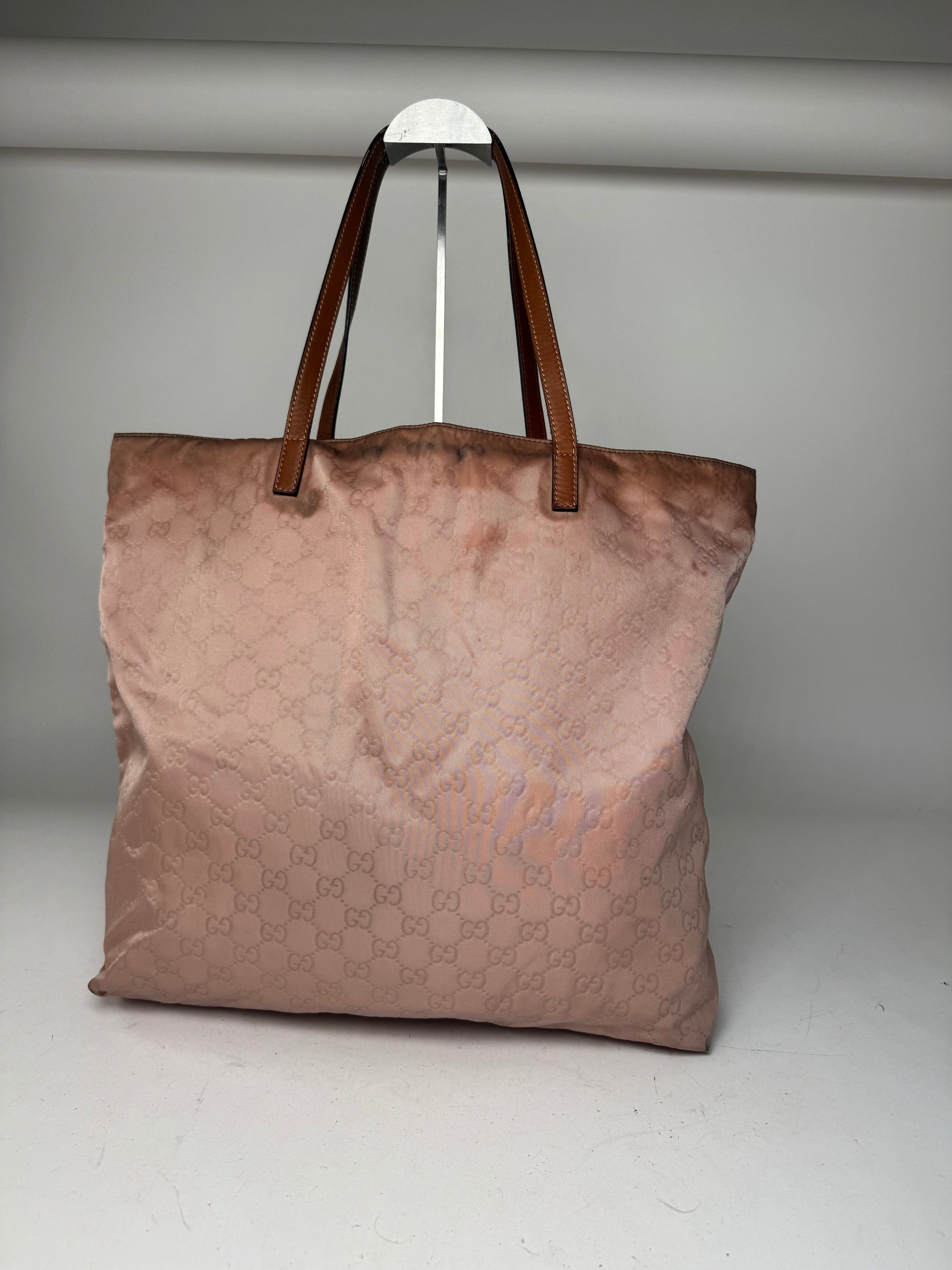 Gucci Vintage Monogram Tote Bag Pink Brown Size ONE SIZE - 14 Thumbnail
