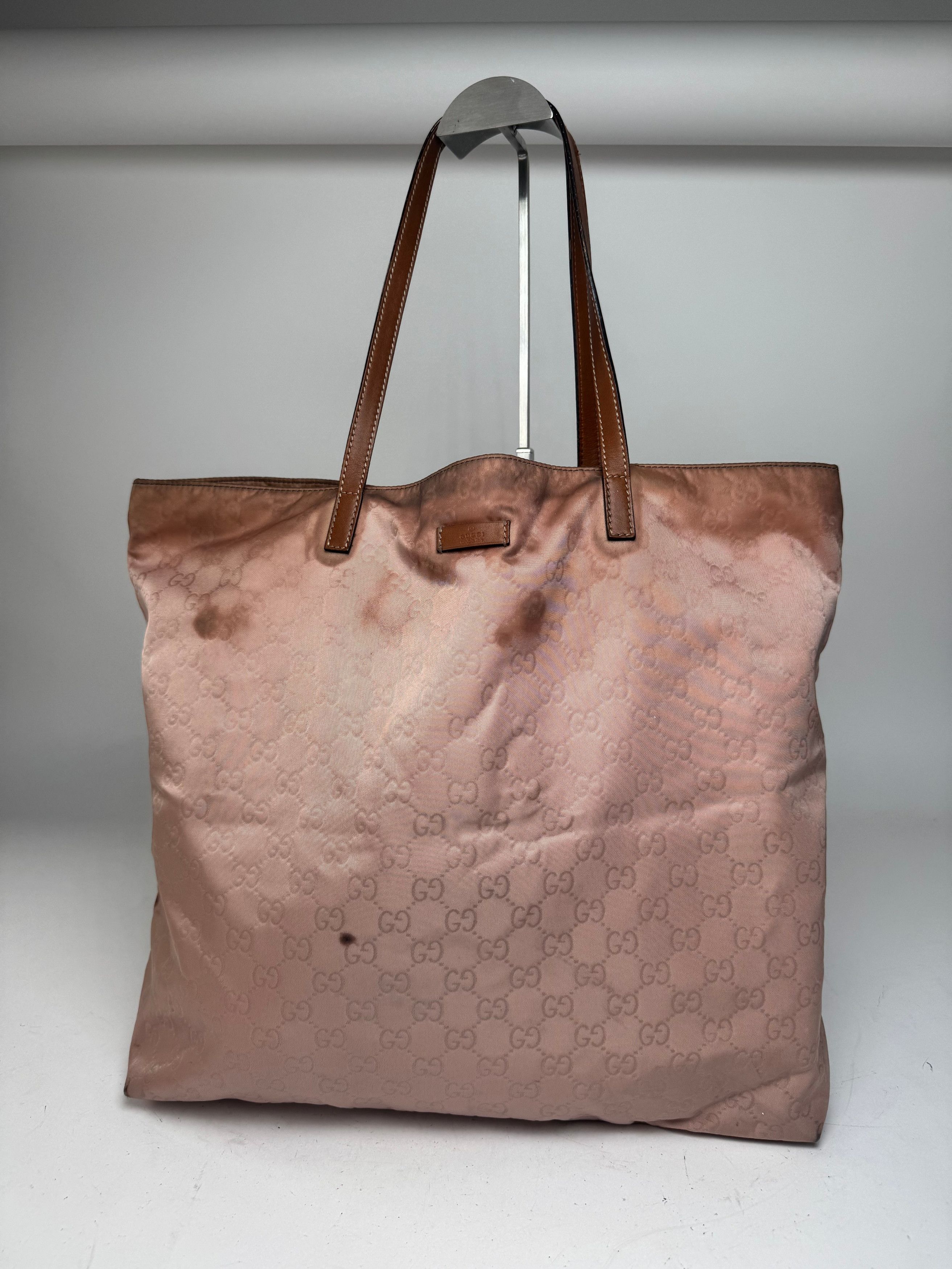 Gucci Vintage Monogram Tote Bag Pink Brown Size ONE SIZE - 13 Thumbnail