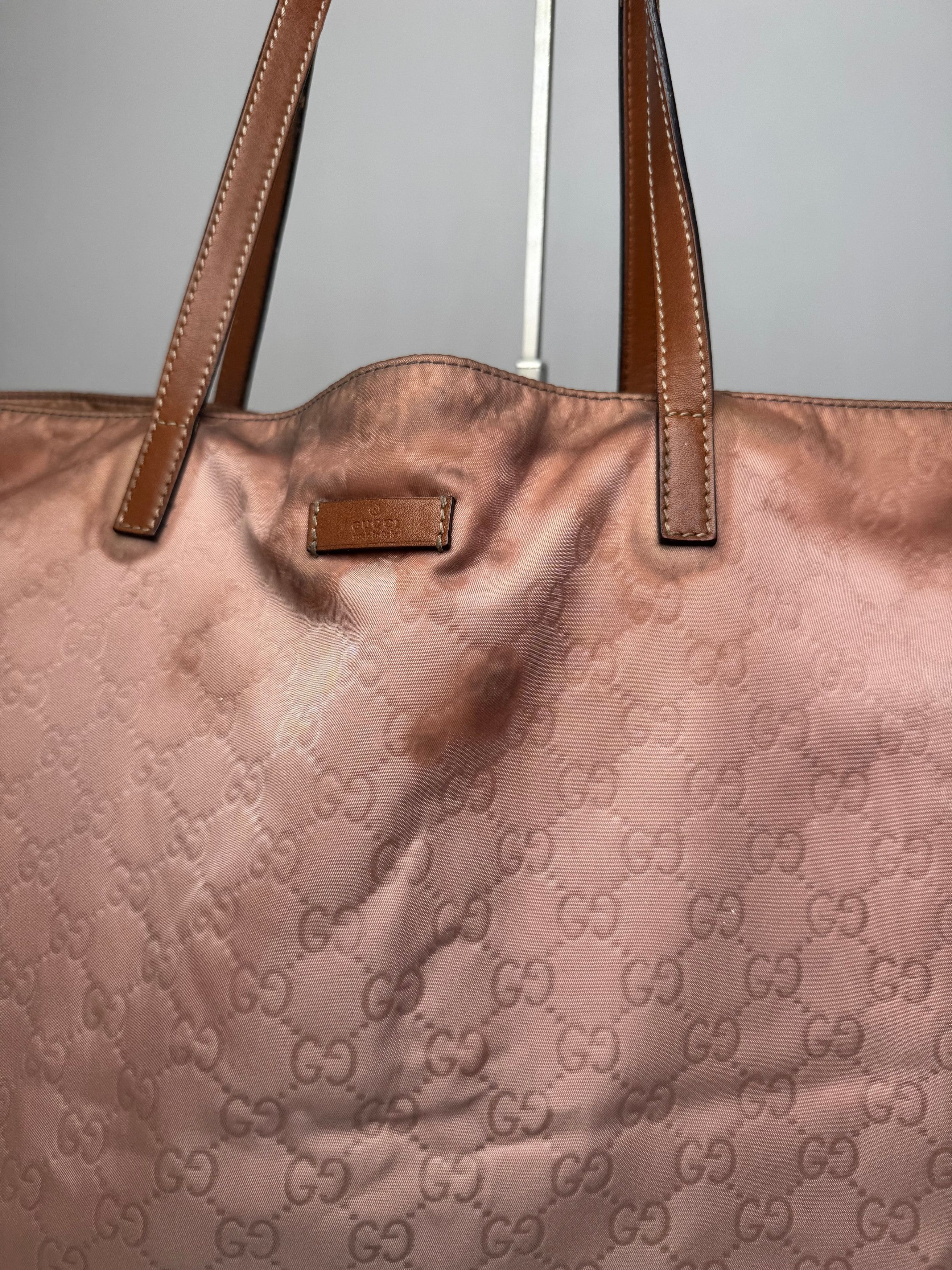 Gucci Vintage Monogram Tote Bag Pink Brown Size ONE SIZE - 7 Thumbnail
