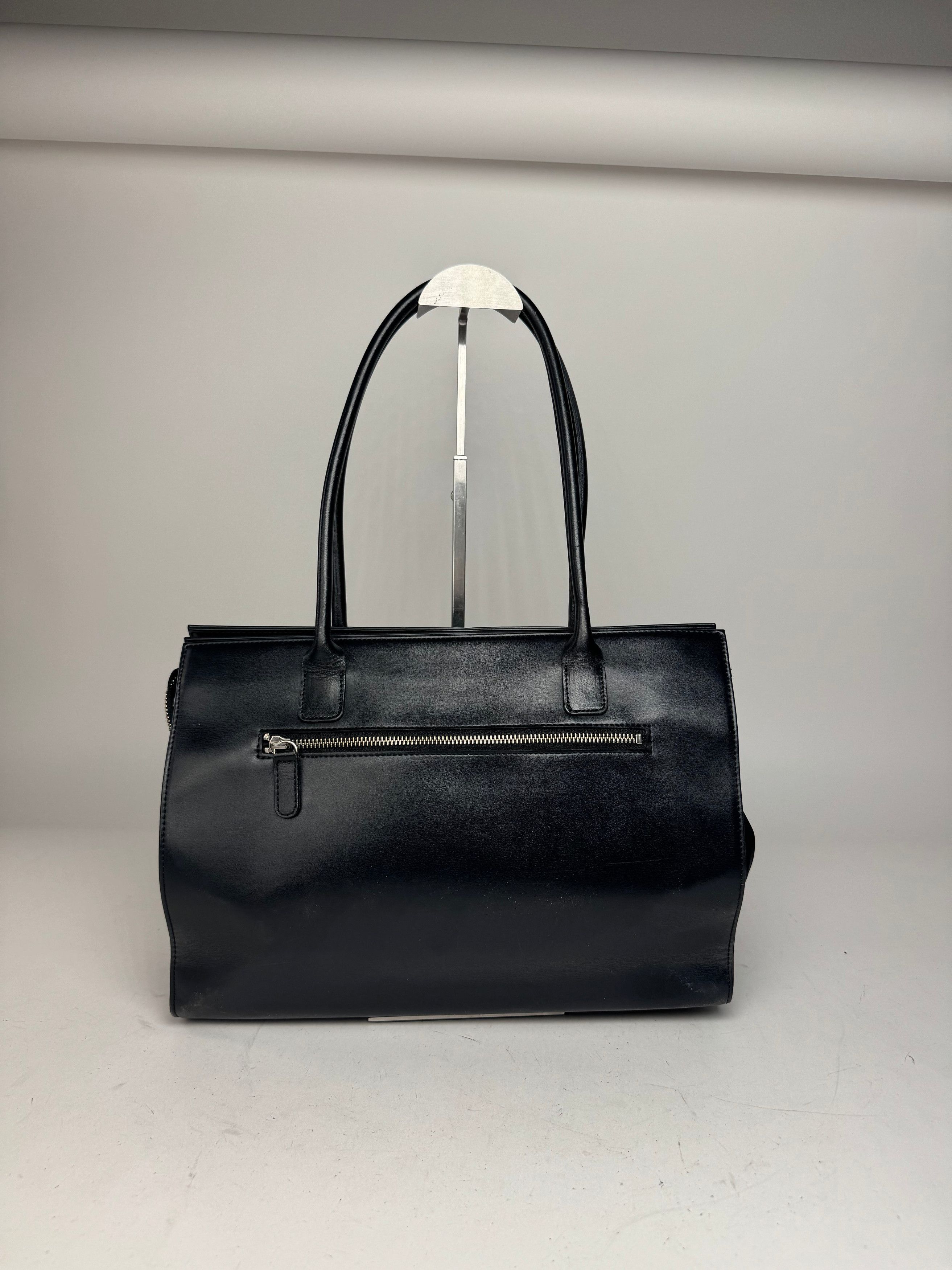 Courreges Vintage Leather Handbag Black Size ONE SIZE - 9 Thumbnail