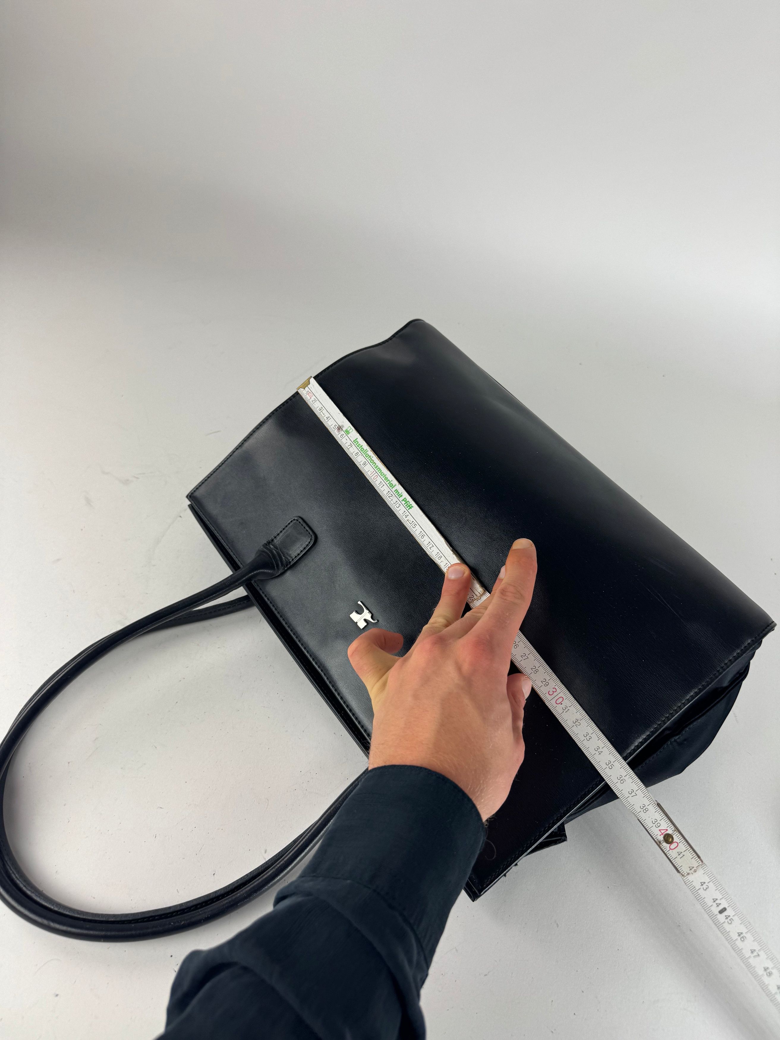 Courreges Vintage Leather Handbag Black Size ONE SIZE - 12 Thumbnail