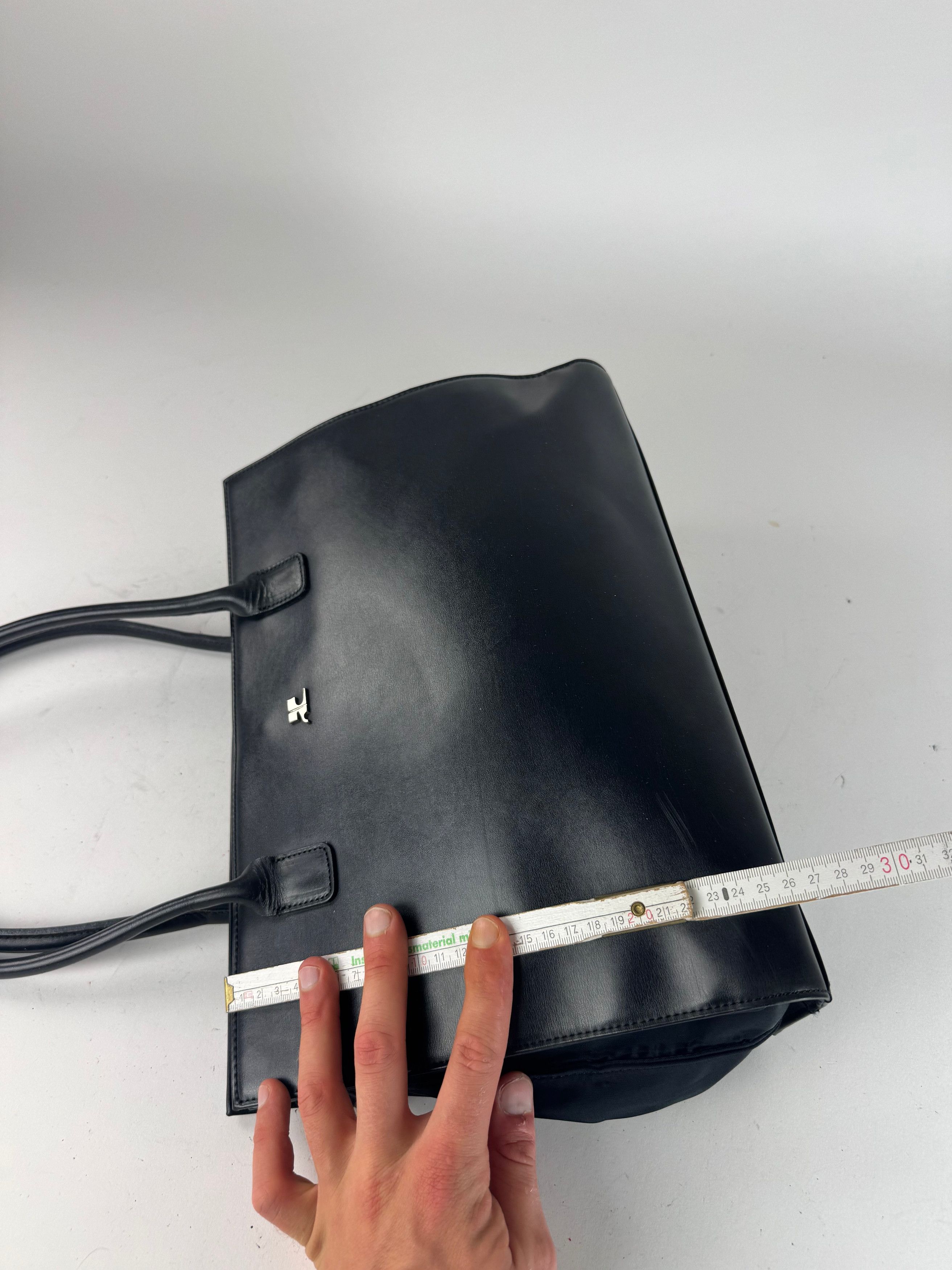 Courreges Vintage Leather Handbag Black Size ONE SIZE - 13 Thumbnail