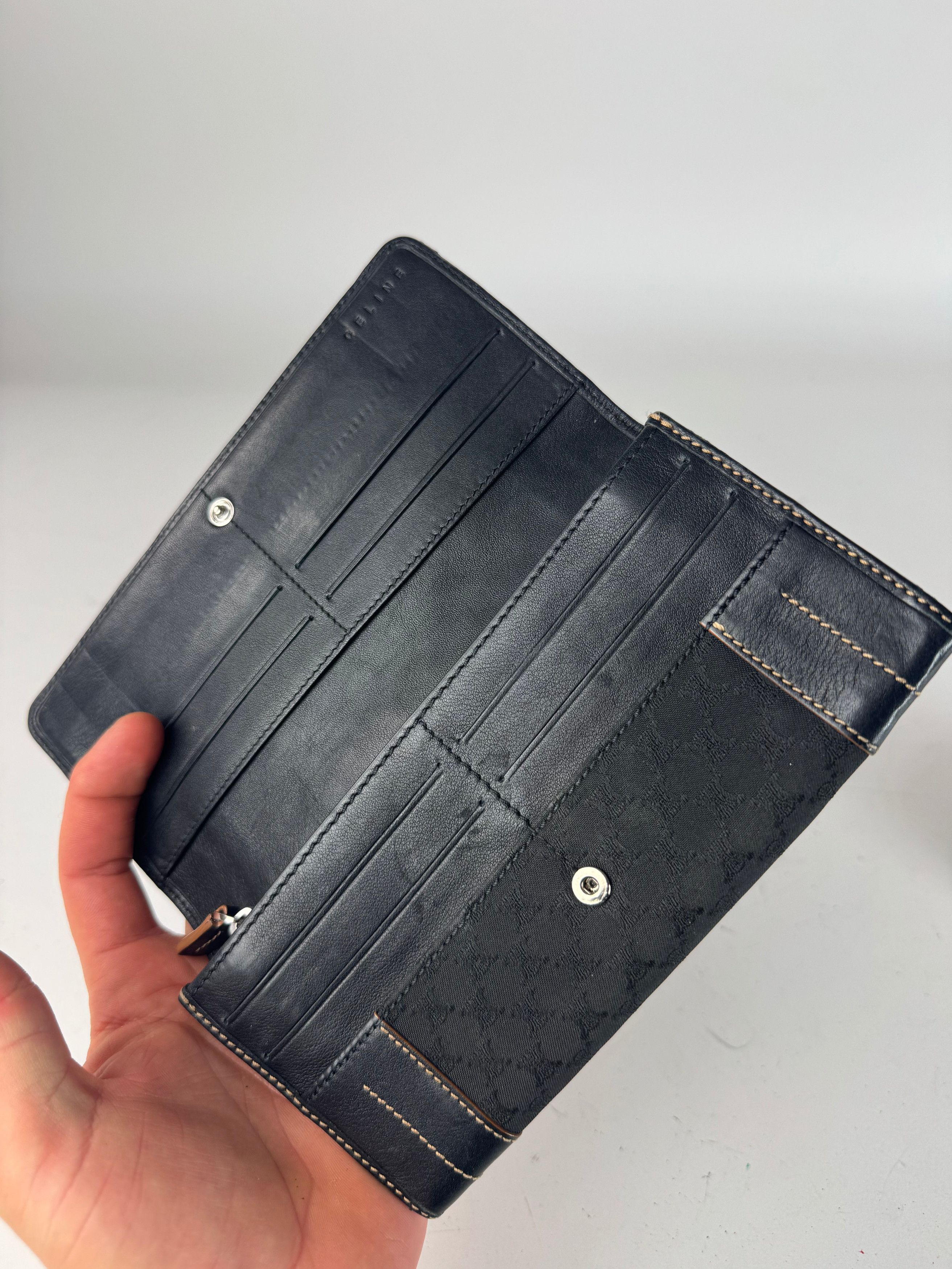 Celine Vintage Paris Monogram Leather Wallet Black Size ONE SIZE - 3 Thumbnail