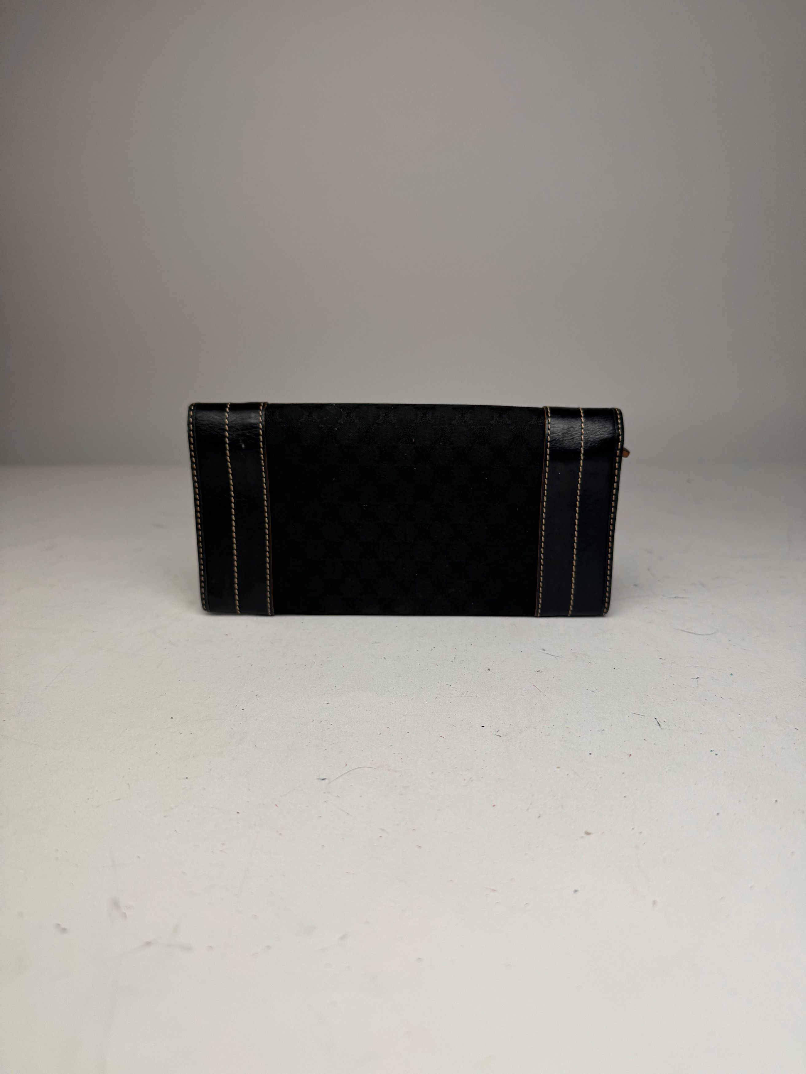 Celine Vintage Paris Monogram Leather Wallet Black Size ONE SIZE - 9 Thumbnail