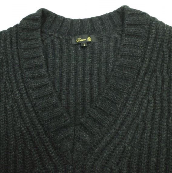 Other Other Drawer 3G Ribbed V-Neck Knit Vest Wool Camel Nylon Pullover Others Tops 6518-105-0496 DUTY FREE for USA Size ONE SIZE - 5 Thumbnail