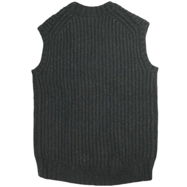 Other Other Drawer 3G Ribbed V-Neck Knit Vest Wool Camel Nylon Pullover Others Tops 6518-105-0496 DUTY FREE for USA Size ONE SIZE - 2 Thumbnail