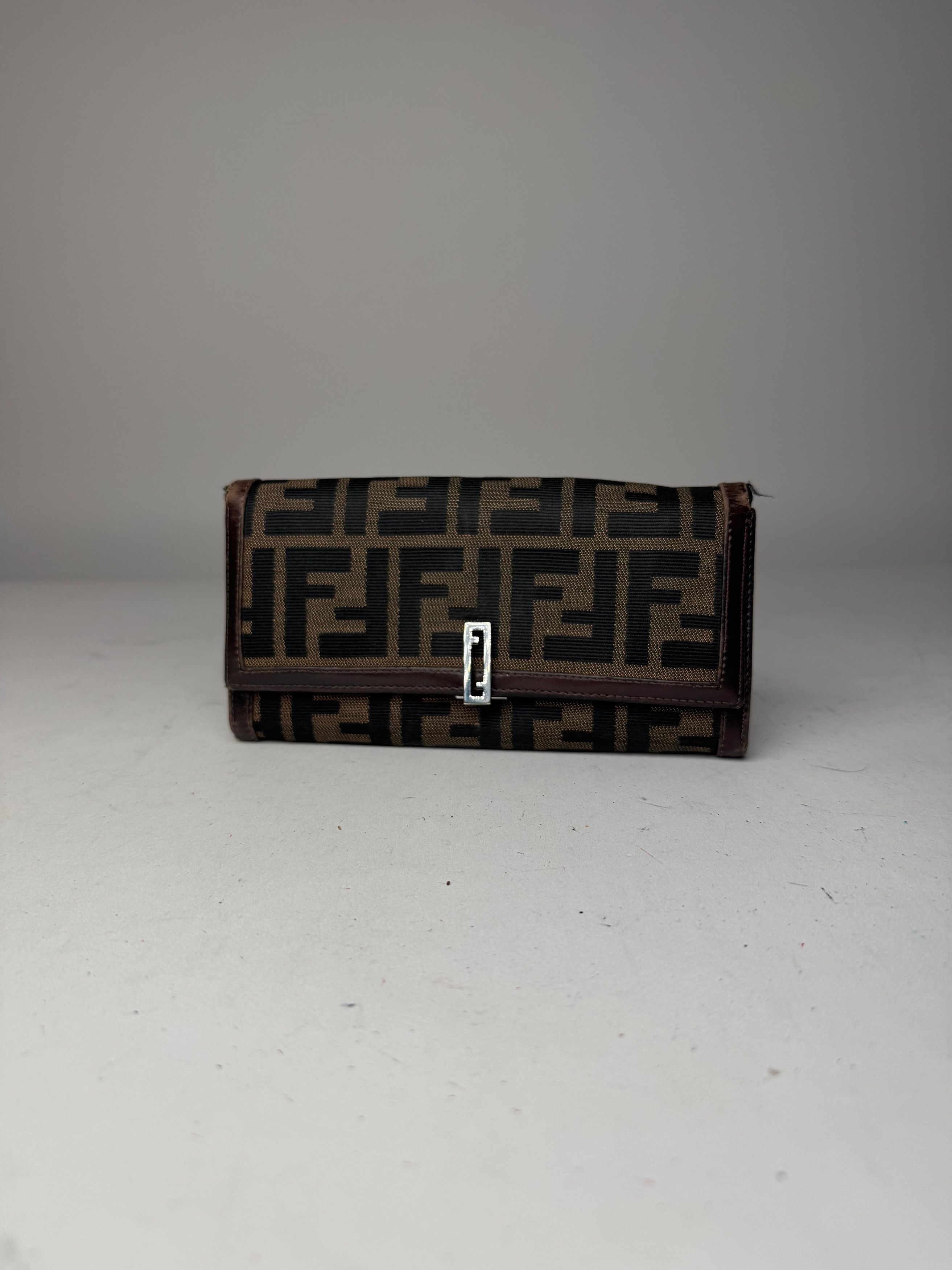 Fendi Vintage FF Monogram Canvas Leather Wallet Brown Size ONE SIZE - 10 Thumbnail