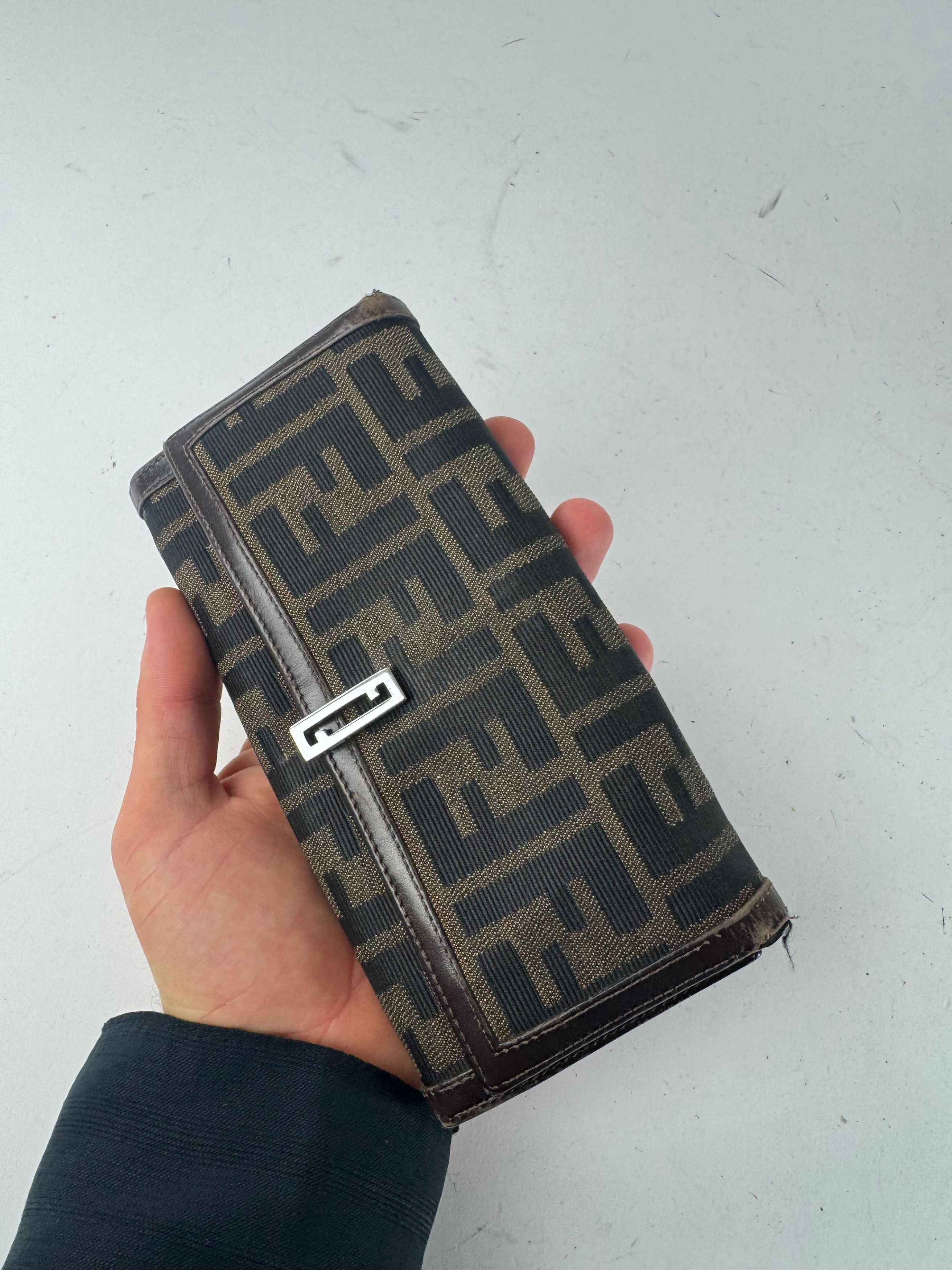 Fendi Vintage FF Monogram Canvas Leather Wallet Brown Size ONE SIZE - 3 Thumbnail