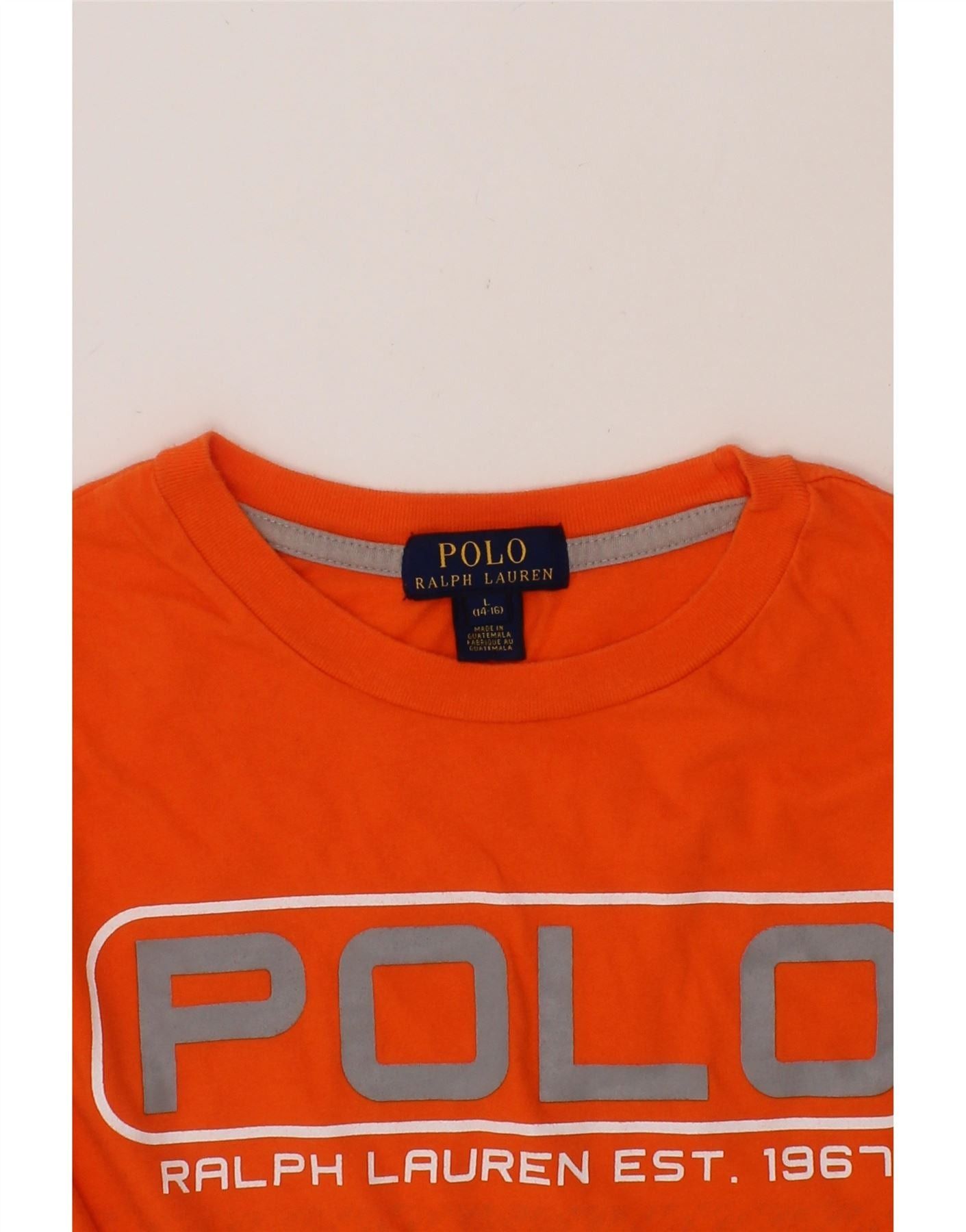 Polo Ralph Lauren Boys Graphic Top Long Sleeve 14-15 Years Large Orange Size L / US 10 / IT 46 - 4 Thumbnail