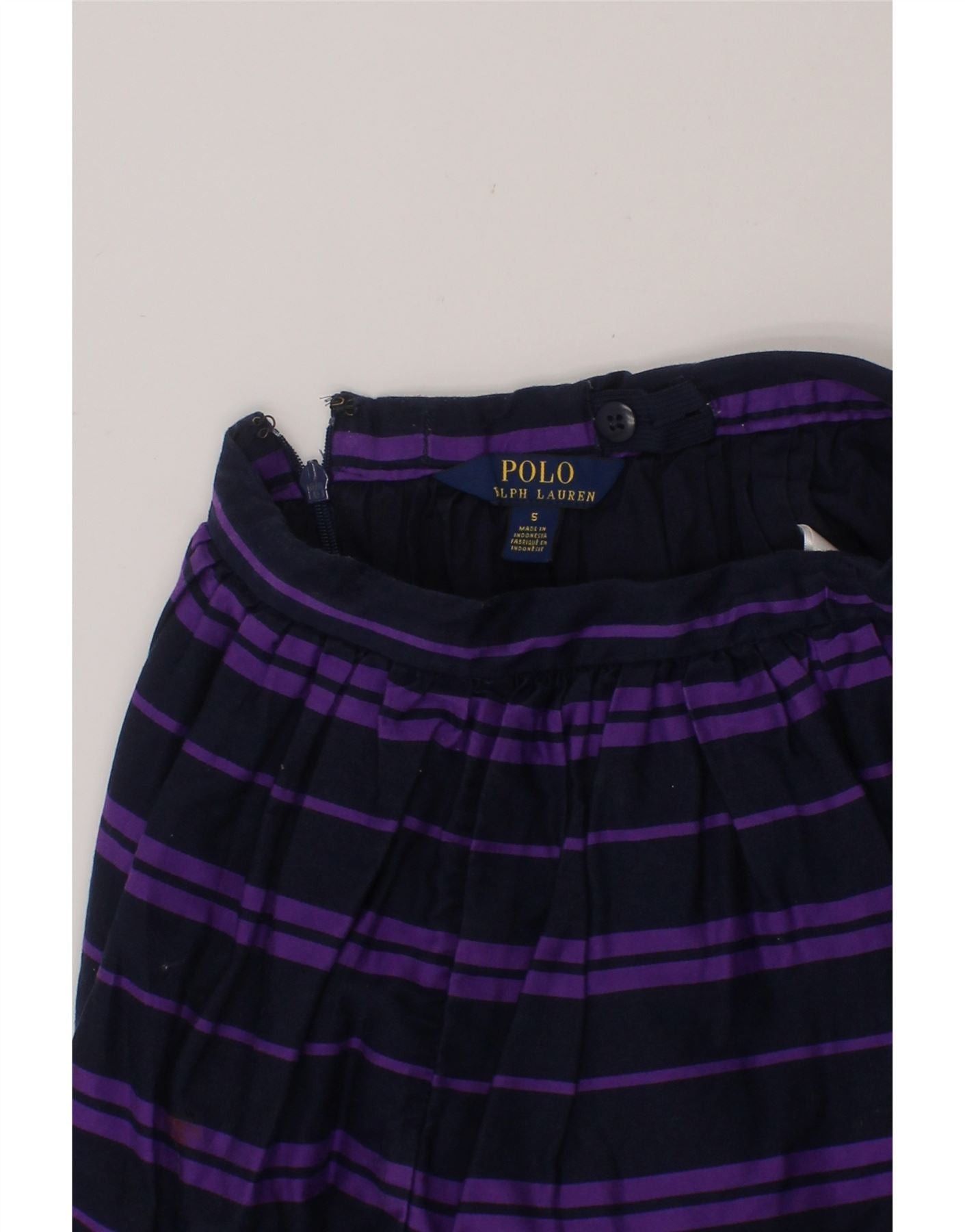 Polo Ralph Lauren Girls A-Line Skirt 4-5 Years W21 Navy Blue Striped Size 25" / US 0 / IT 36 - 4 Thumbnail