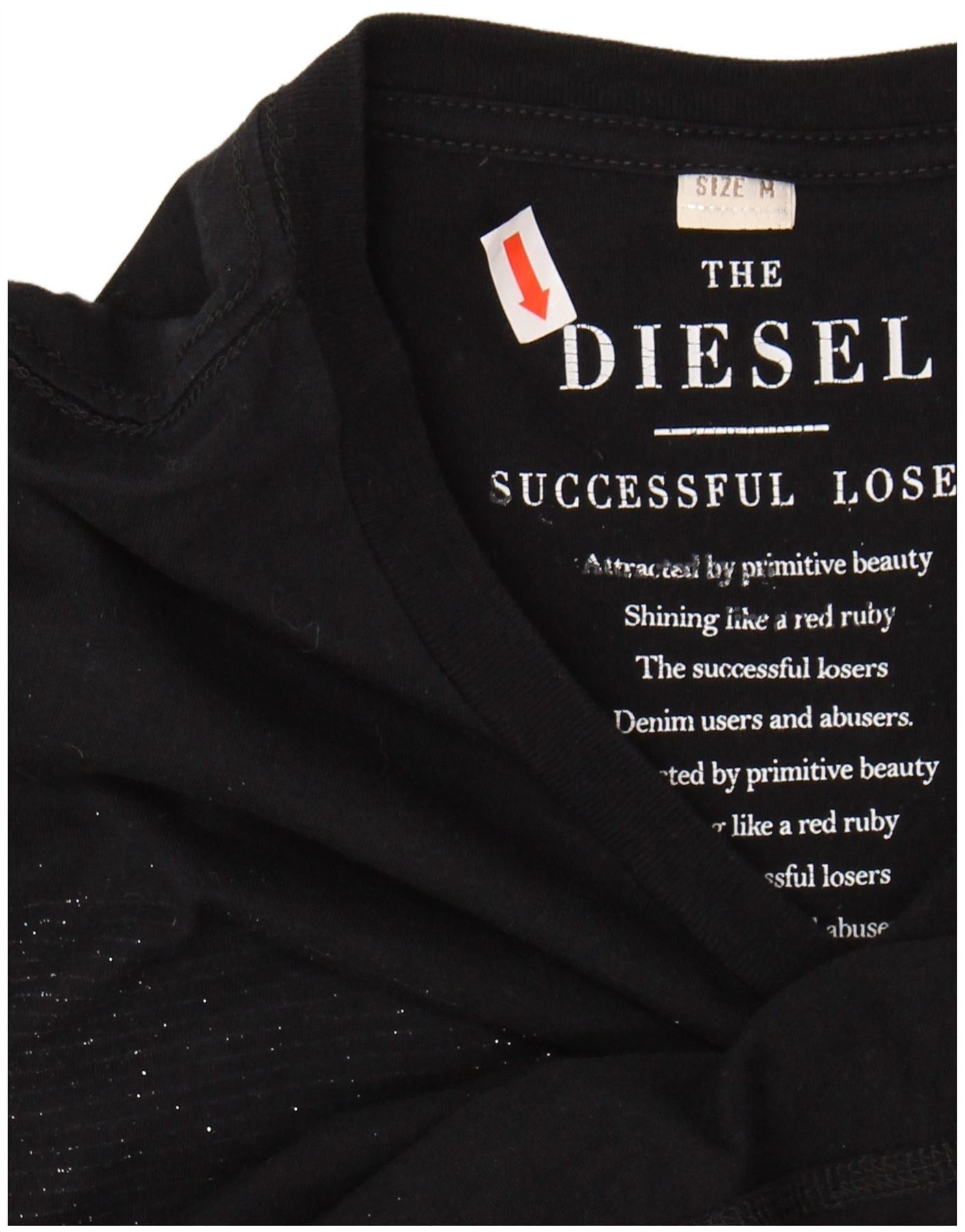 Diesel Mens T-Shirt Top Medium Navy Blue Cotton Size US M / EU 48-50 / 2 - 5 Thumbnail