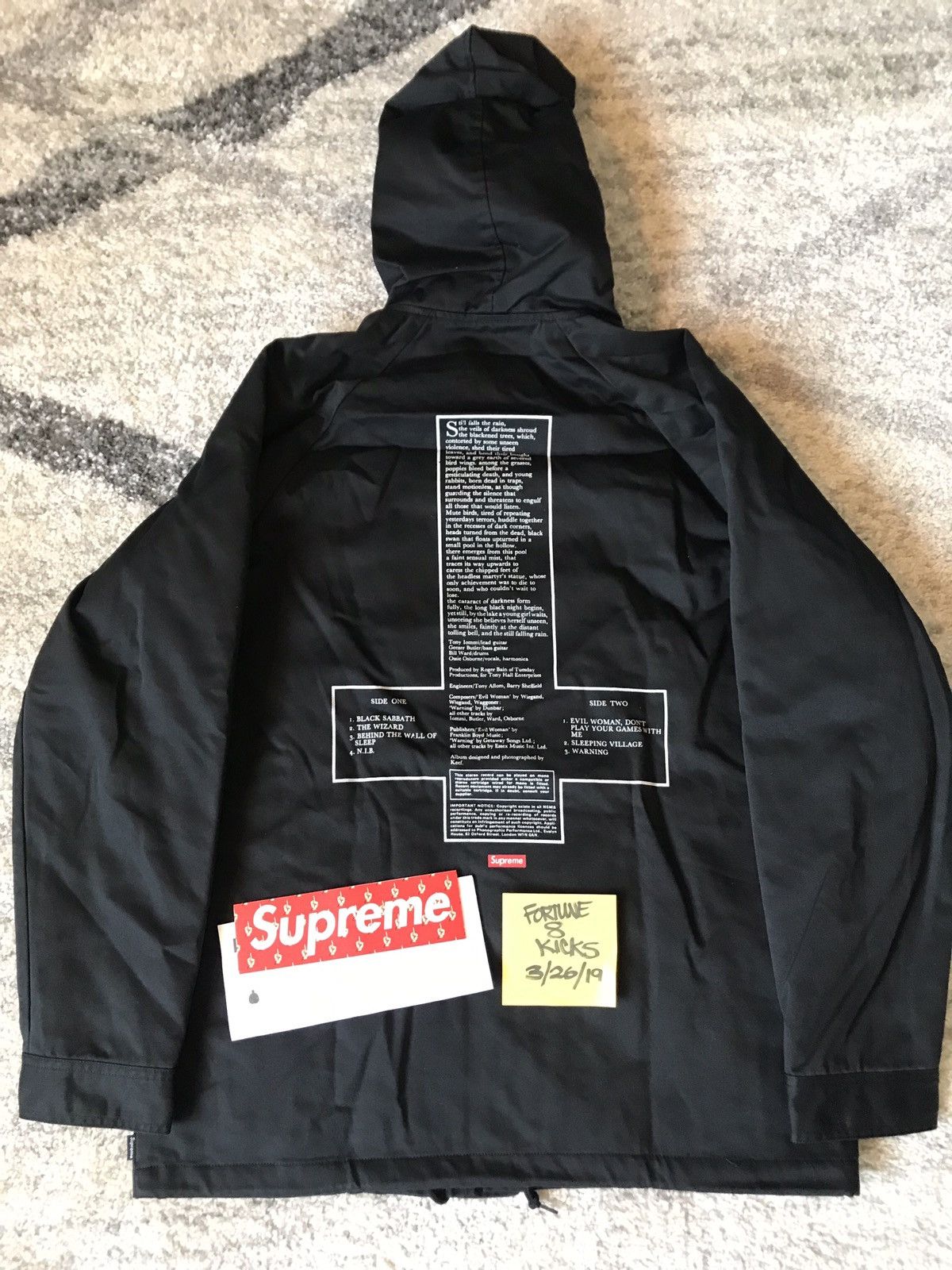 正規品 Supreme Black Sabbath Hooded Parka