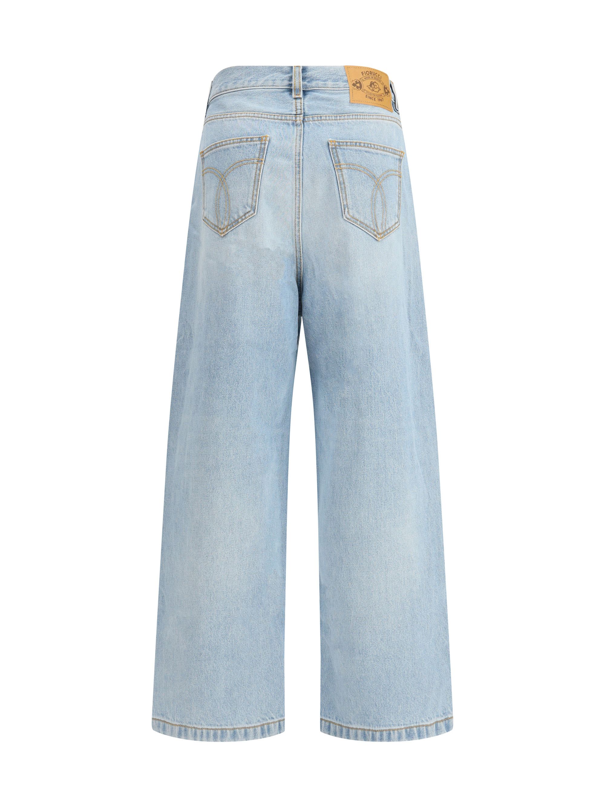 Fiorucci Tricolor Stripe Baggy Jeans Size 28" / US 6 / IT 42 - 2 Thumbnail