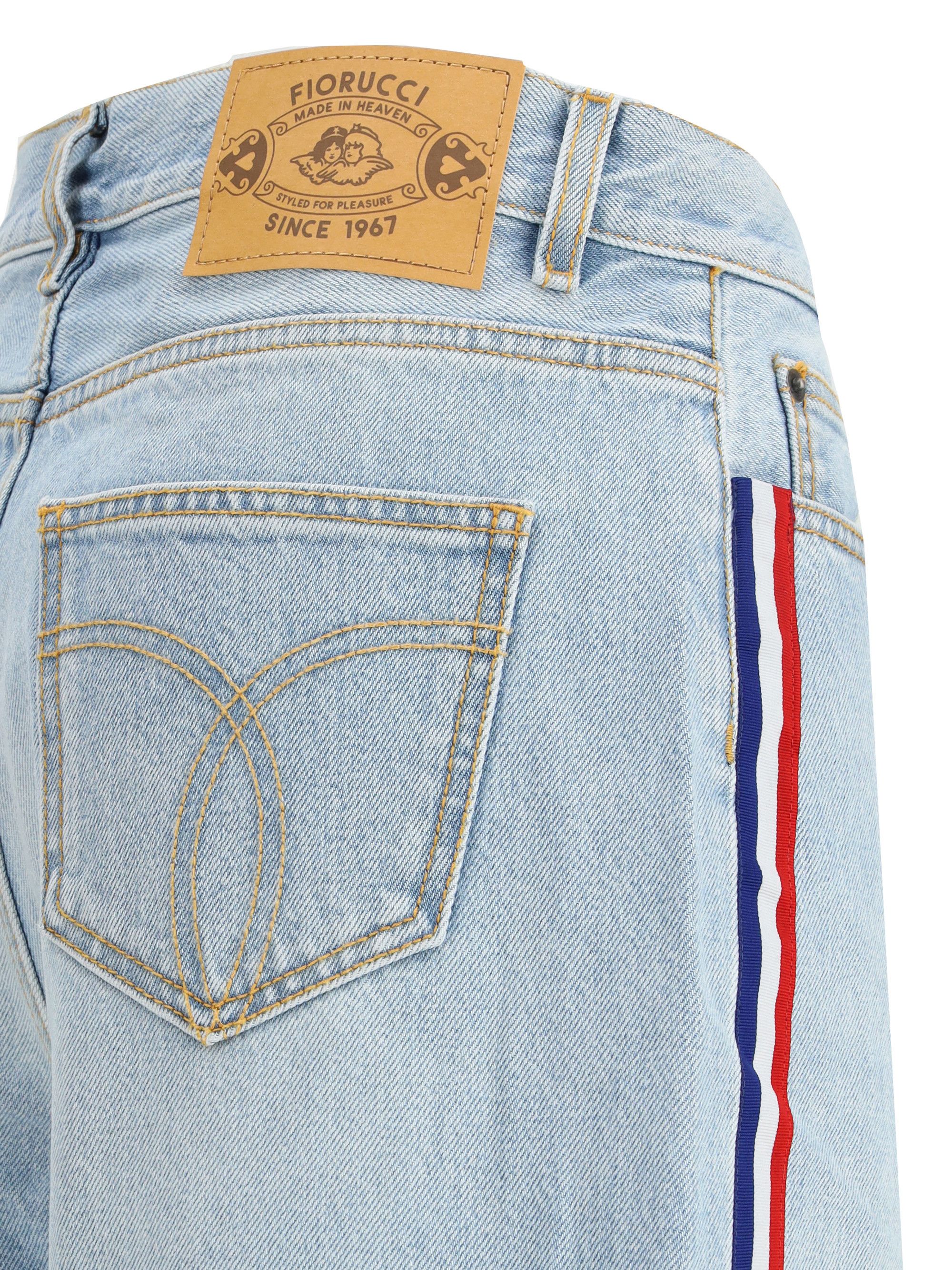 Fiorucci Tricolor Stripe Baggy Jeans Size 28" / US 6 / IT 42 - 3 Thumbnail