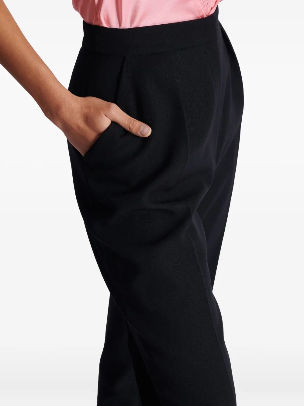 Balmain HIGH WAIST TAILORED GRAIN DE POUDRE PANTS Size 27" / US 4 / IT 40 - 5 Thumbnail