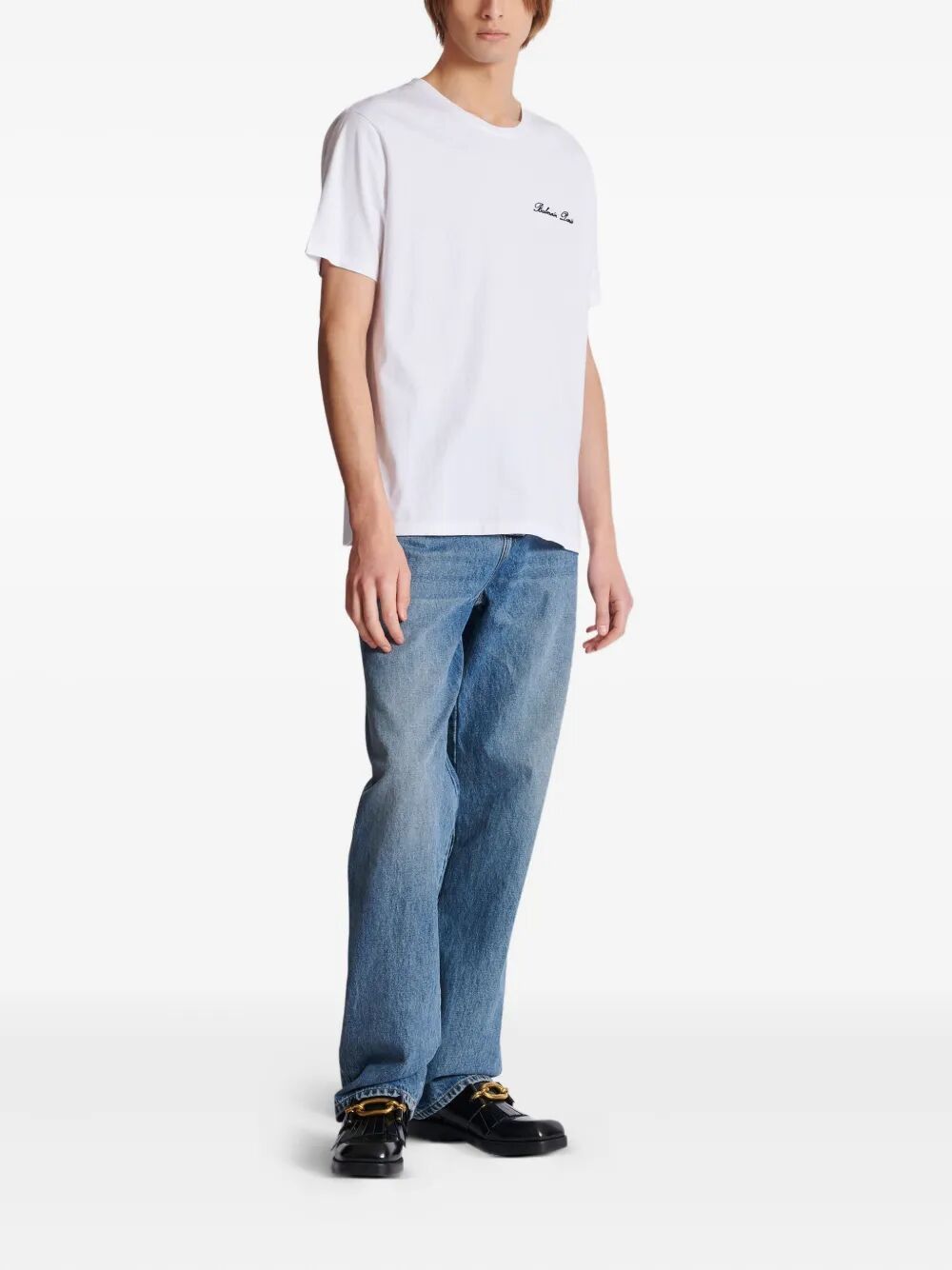 Balmain "BALMAIN SIGNATURE" EMBROIDERED T SHIRT REGULAR FIT Size US XL / EU 56 / 4 - 7 Thumbnail