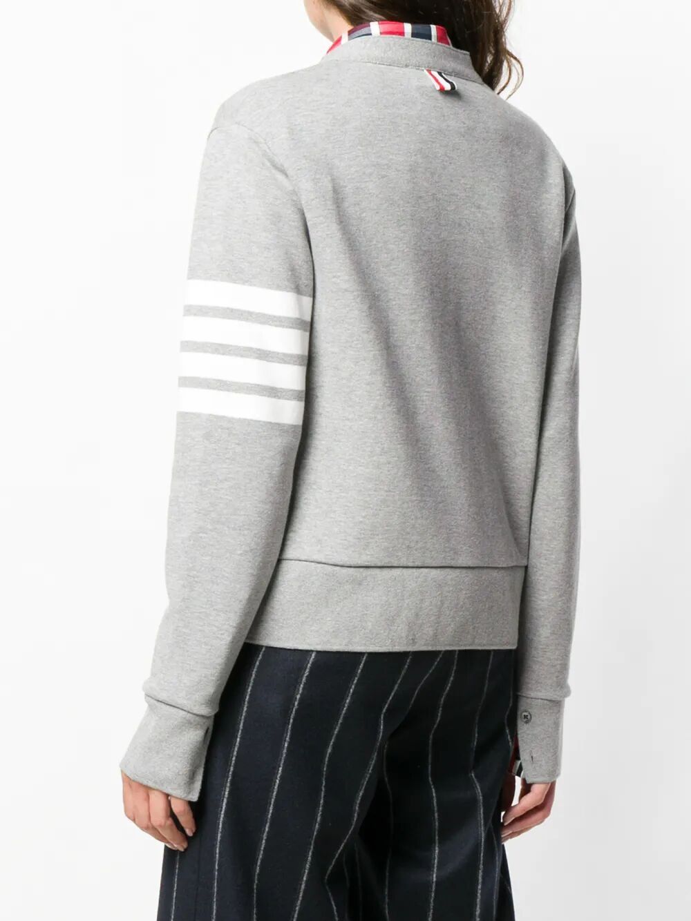 Thom Browne V-NECK CARDIGAN WITH ENGINEERED 4 IN CLASSIC LOOPBACK Size M / US 6-8 / IT 42-44 - 6 Thumbnail
