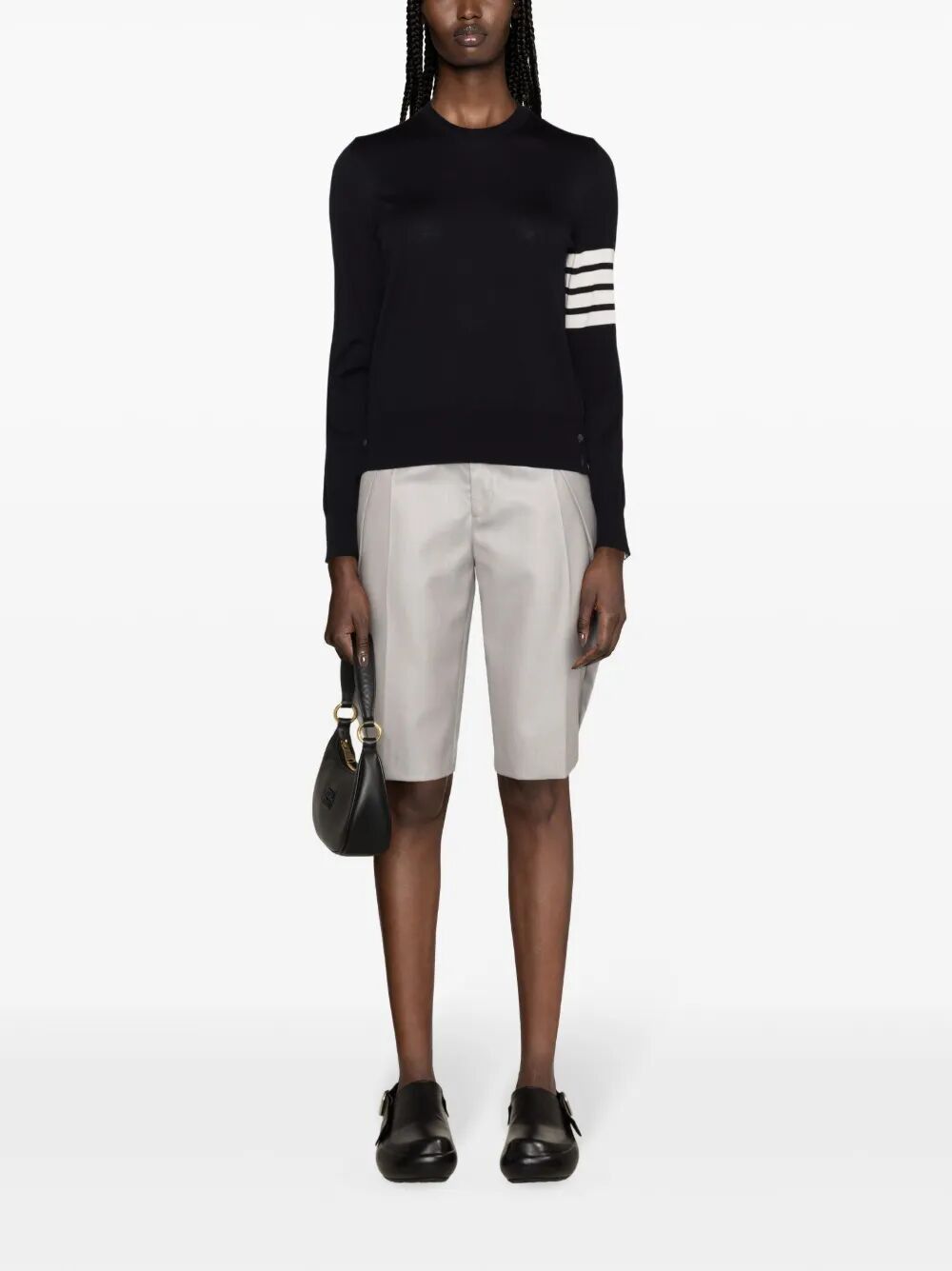 Thom Browne RELAXED FIT PULLOVER WITH 4 BAR IN FINE MERINO WOOL Size M / US 6-8 / IT 42-44 - 6 Thumbnail