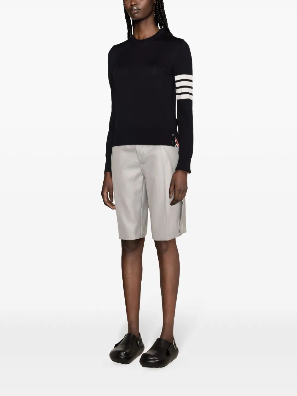 Thom Browne RELAXED FIT PULLOVER WITH 4 BAR IN FINE MERINO WOOL Size M / US 6-8 / IT 42-44 - 4 Thumbnail