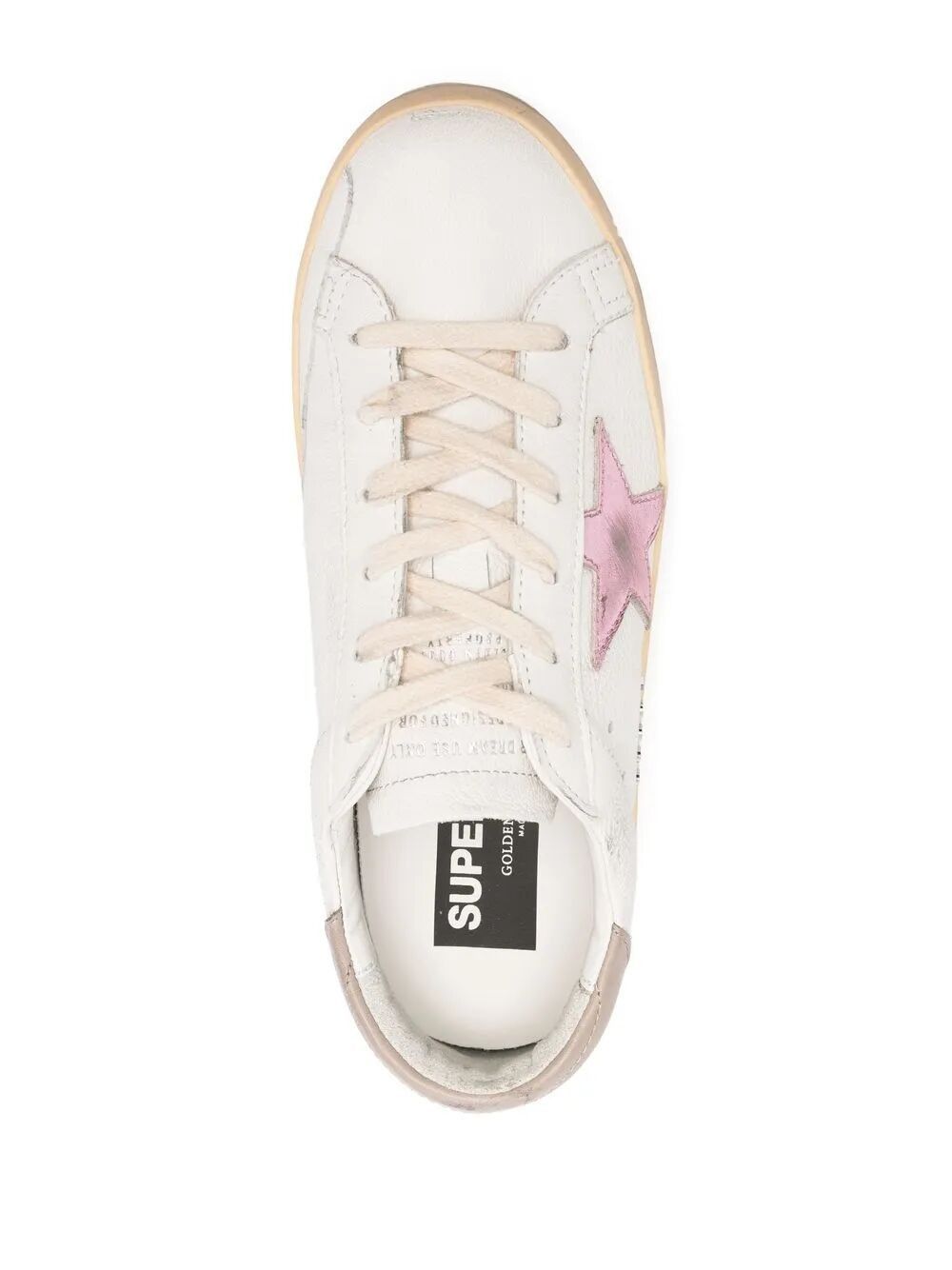 SUPER STAR NAPPA UPPER LAMINATED STAR LEATHER HEEL METAL LETTERING