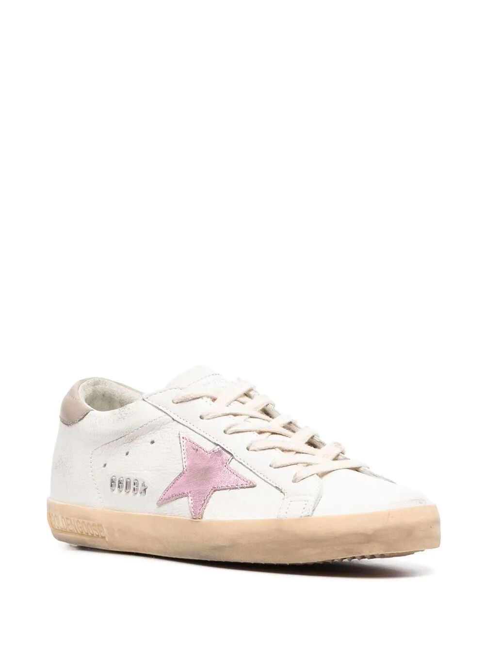 SUPER STAR NAPPA UPPER LAMINATED STAR LEATHER HEEL METAL LETTERING