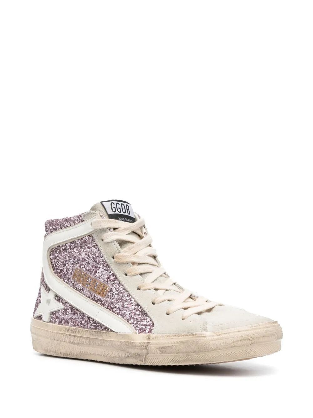 SLIDE GLITTER UPPER SUEDE TOE SHINY LEATHER STAR AND WAVE LEATHER LIST