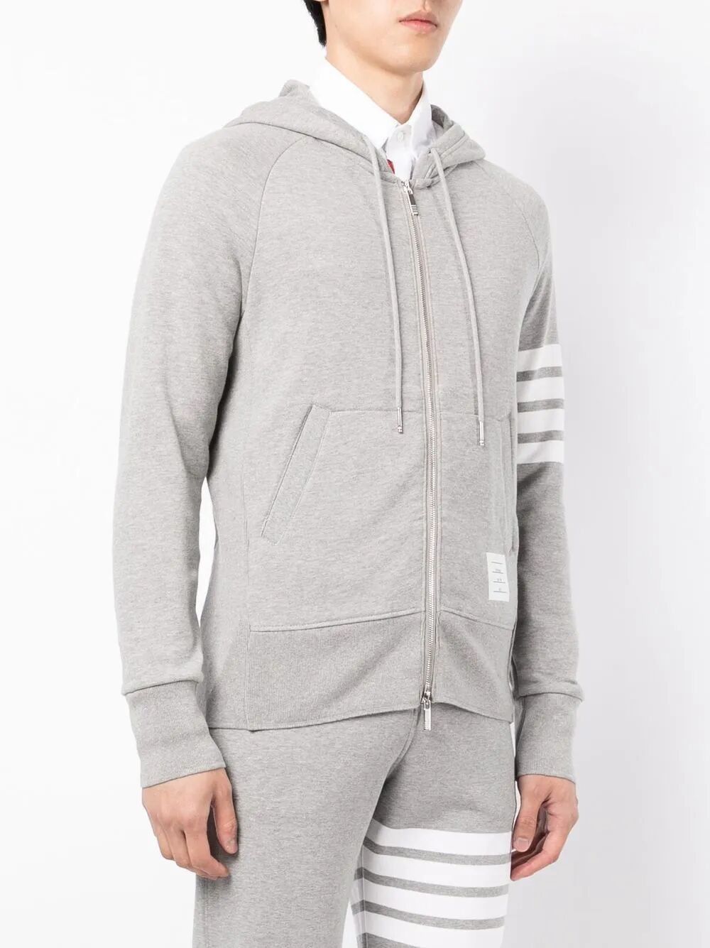 Thom Browne CLASSIC FULL ZIP HOODIE IN CLASSIC LOOPBACK WITH ENGINEERED 4 BAR Size US M / EU 48-50 / 2 - 2 Thumbnail