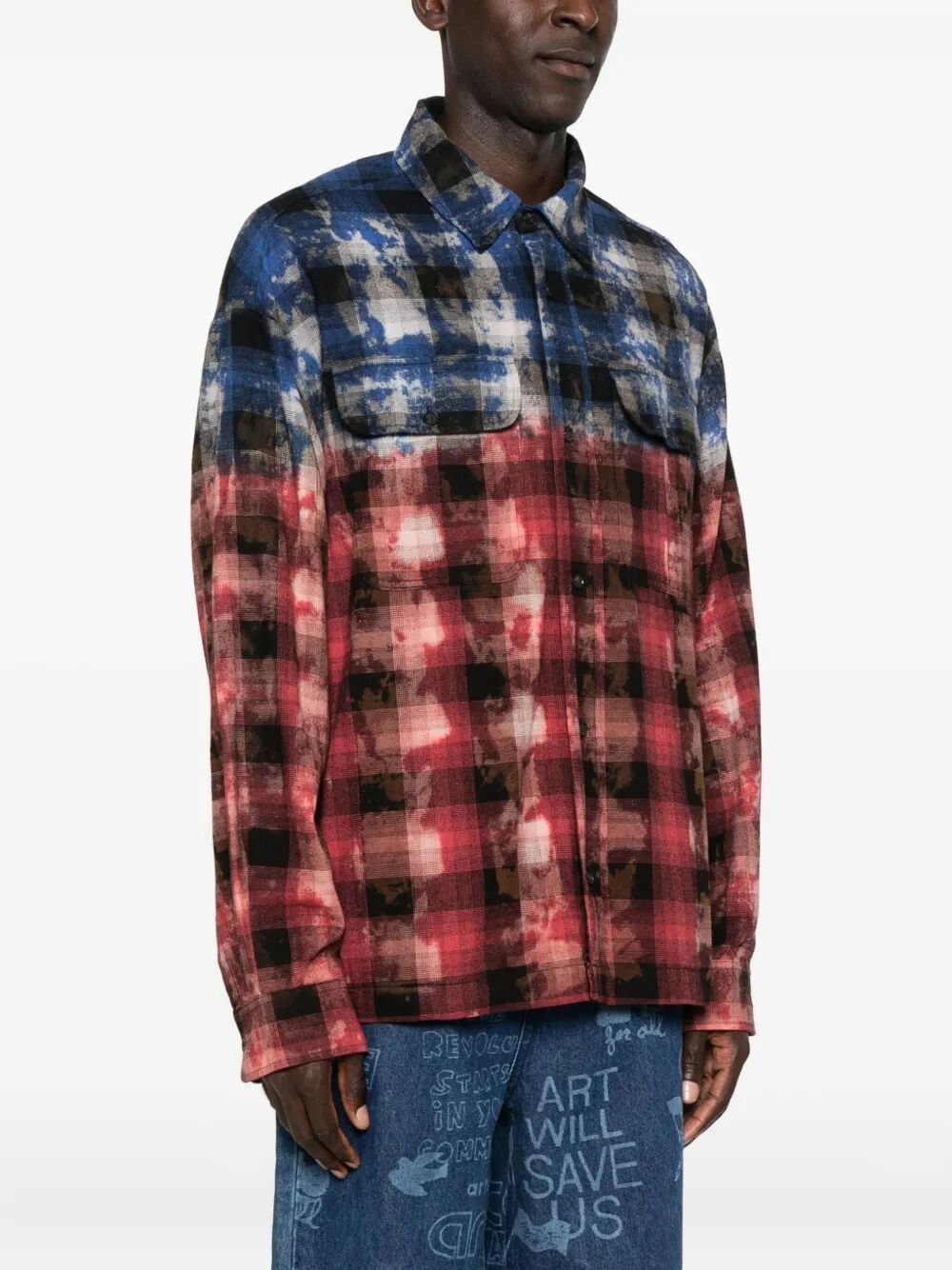 Palm Angels "B CURVED LOGO CHECK" LONG SLEEVES SHIRT Size US XL / EU 56 / 4 - 5 Thumbnail