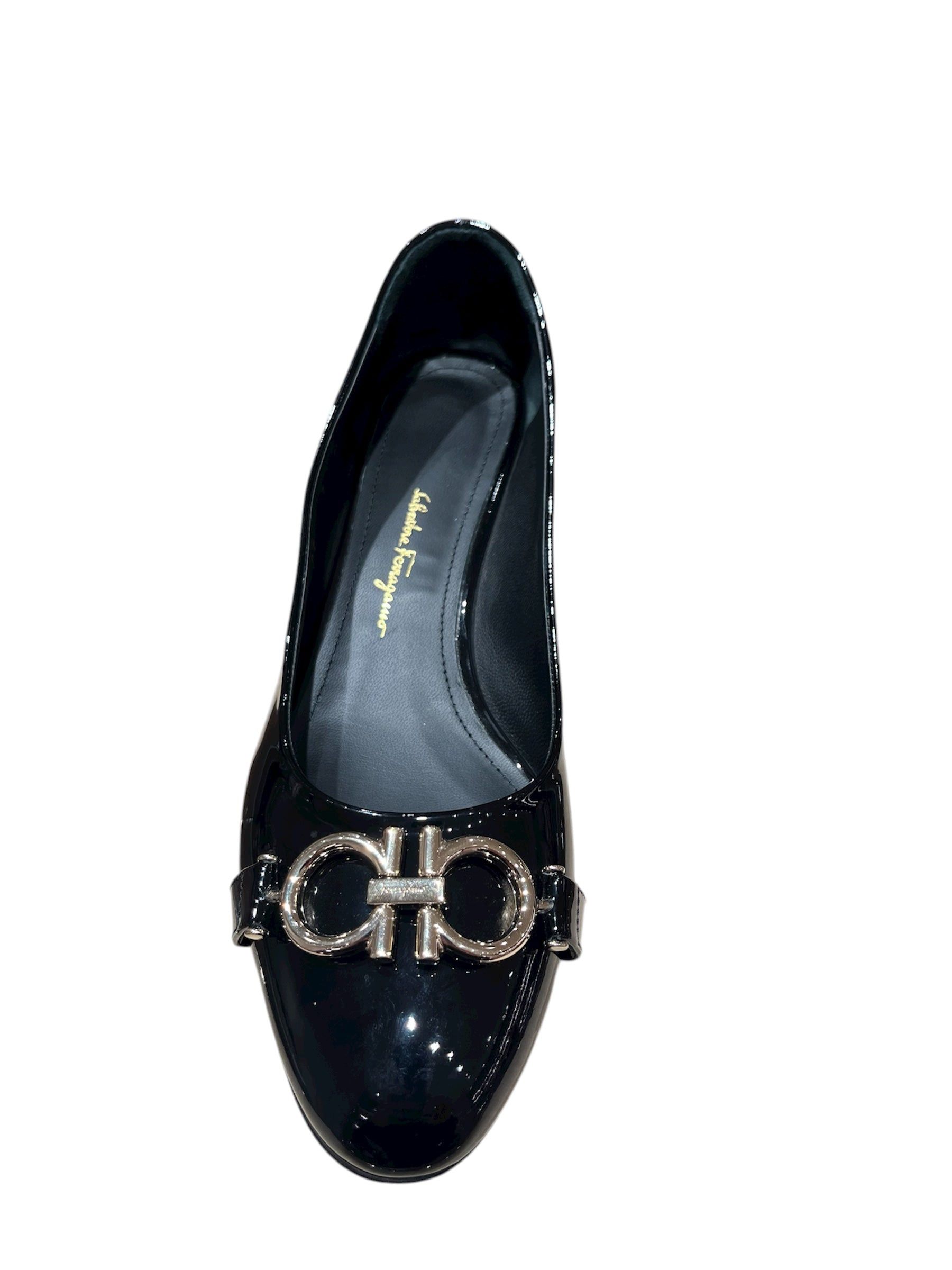Salvatore Ferragamo Ferragamo Logo Patent Garda Pumps SIZE 6 Size ONE SIZE - 3 Thumbnail