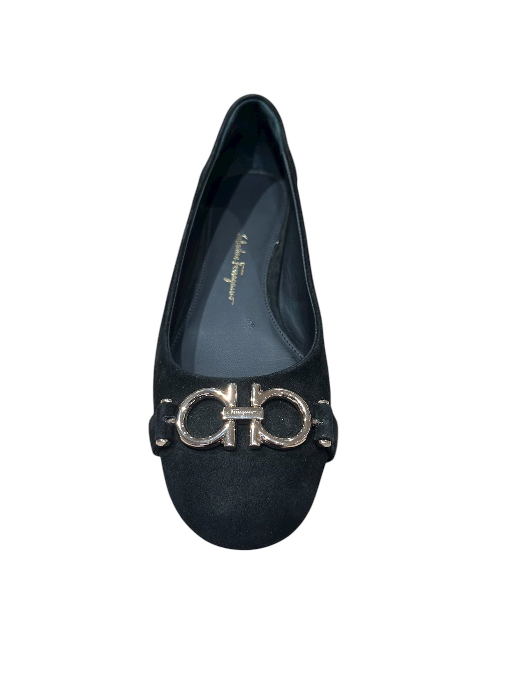 Salvatore Ferragamo Ferragamo Logo Garda Suede Pumps SIZE 5 Size ONE SIZE - 3 Thumbnail