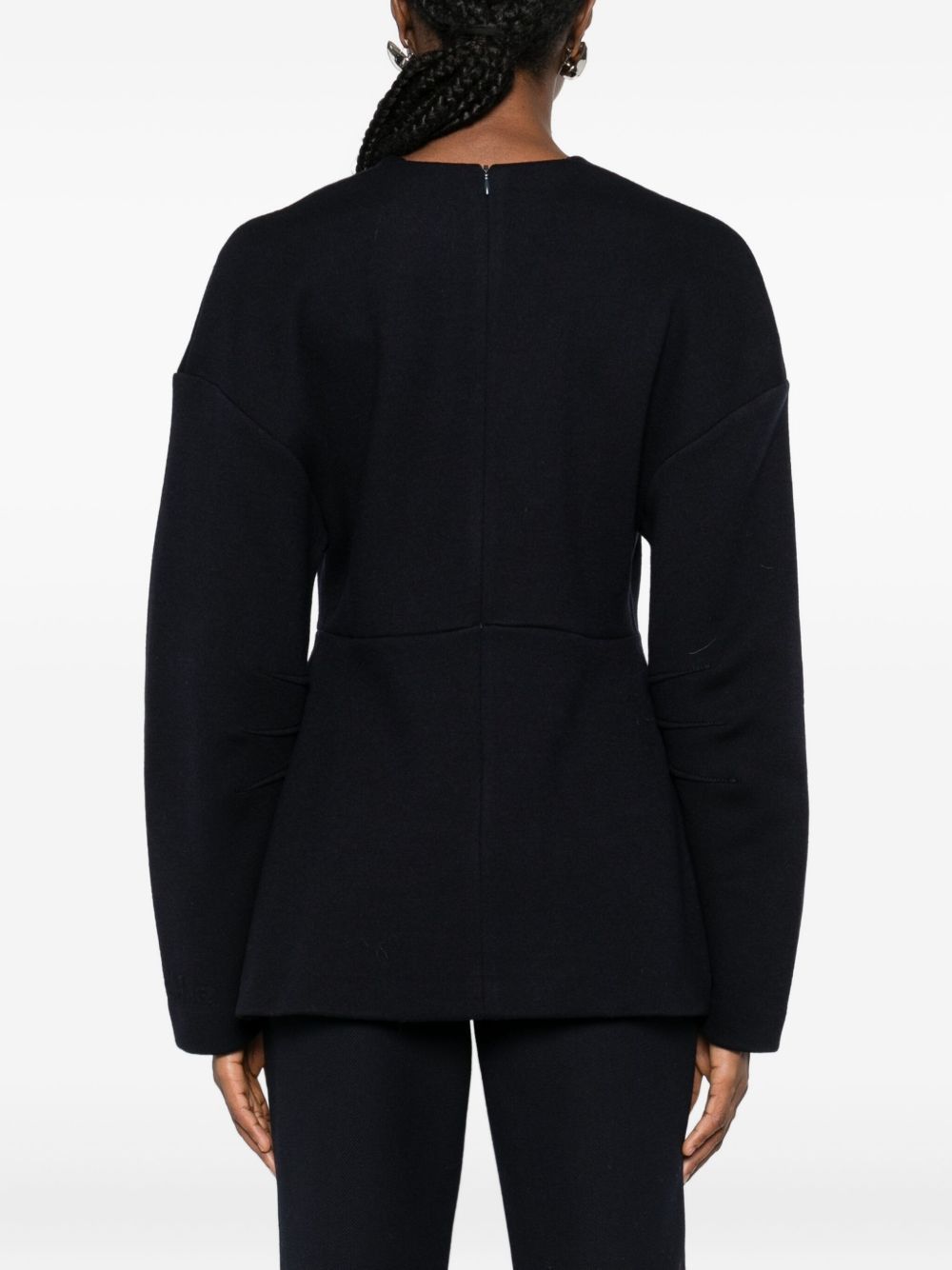 Max Mara CREW NECK SWEATER IN WOOL AND COTTON Size M / US 6-8 / IT 42-44 - 4 Thumbnail