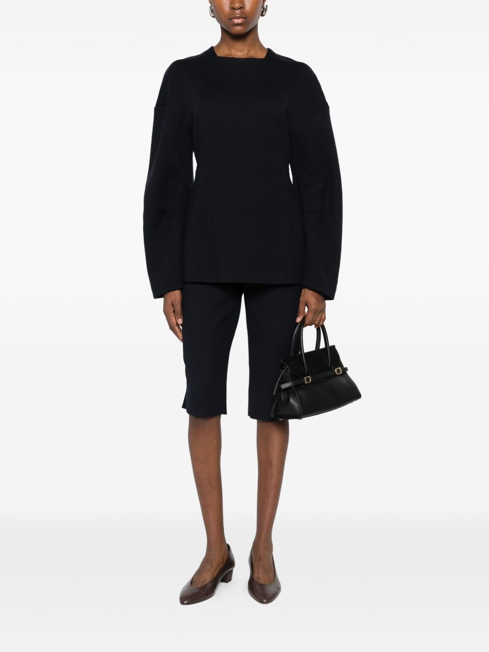 Max Mara CREW NECK SWEATER IN WOOL AND COTTON Size M / US 6-8 / IT 42-44 - 3 Thumbnail