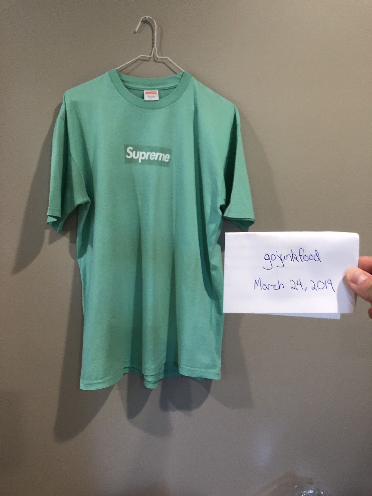 Supreme Supreme Sea Foam / Teal / Aqua Box Logo Tee 2003 | Grailed