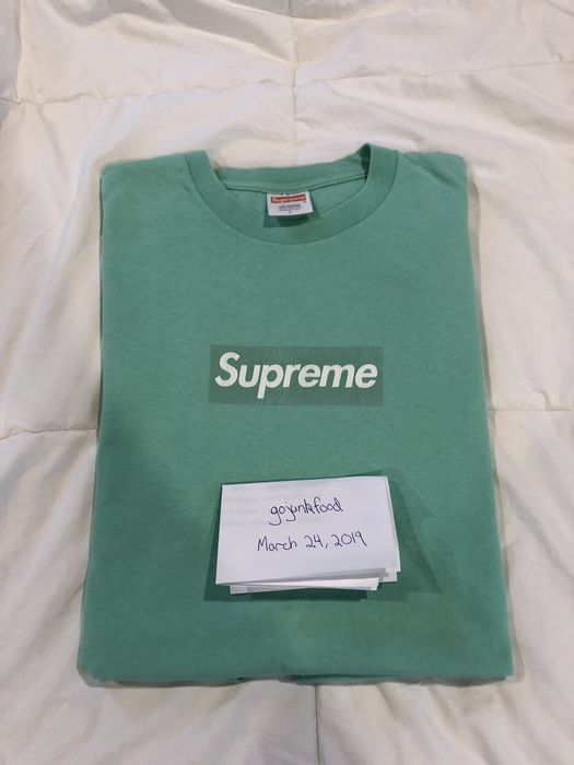 Supreme Supreme Sea Foam / Teal / Aqua Box Logo Tee 2003 | Grailed