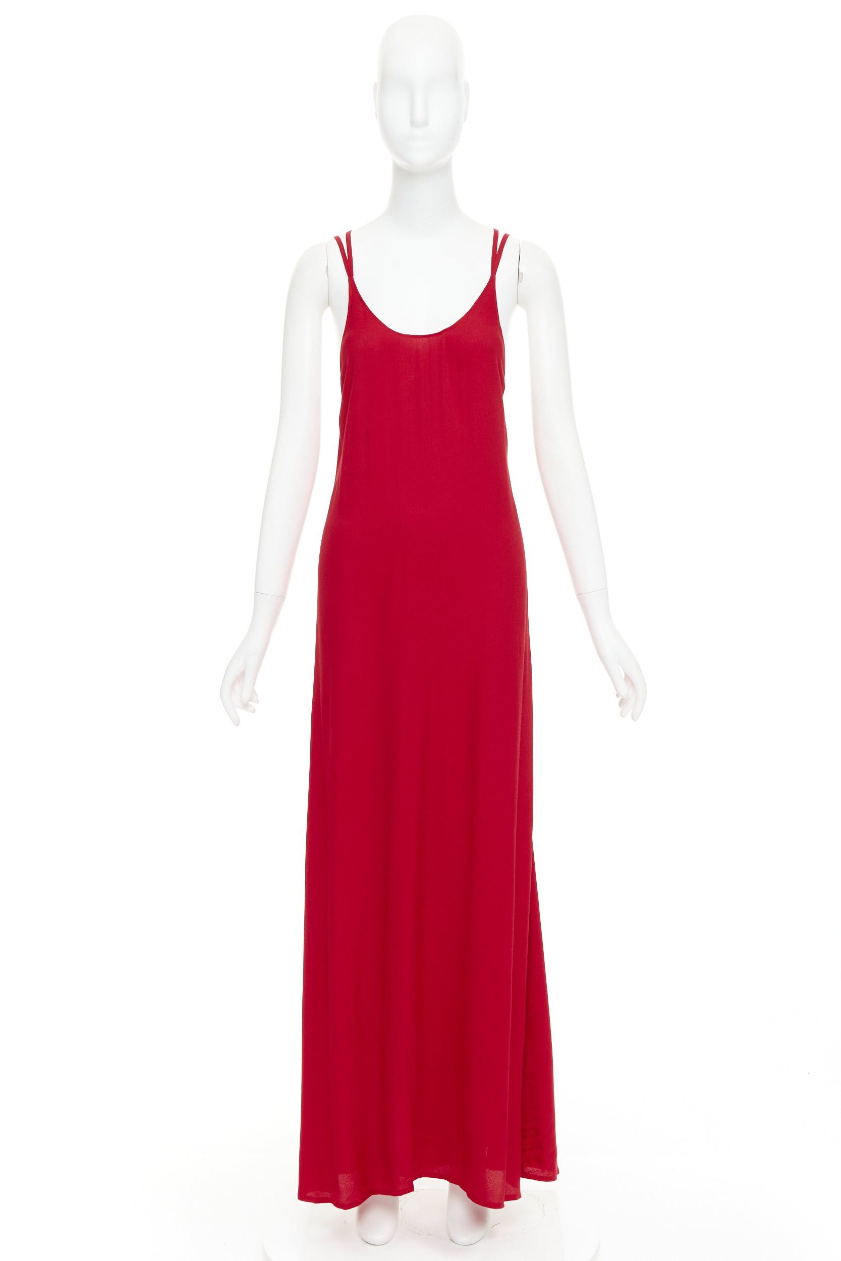 Reformation REFORMATION Miguel cherry red viscose blend criss cross open back gown XS Size S / US 4 / IT 40 - 9 Thumbnail